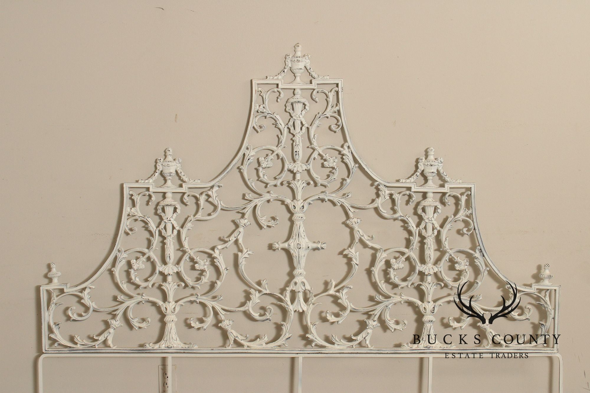 Rococo Style Ornate Metal King Headboard