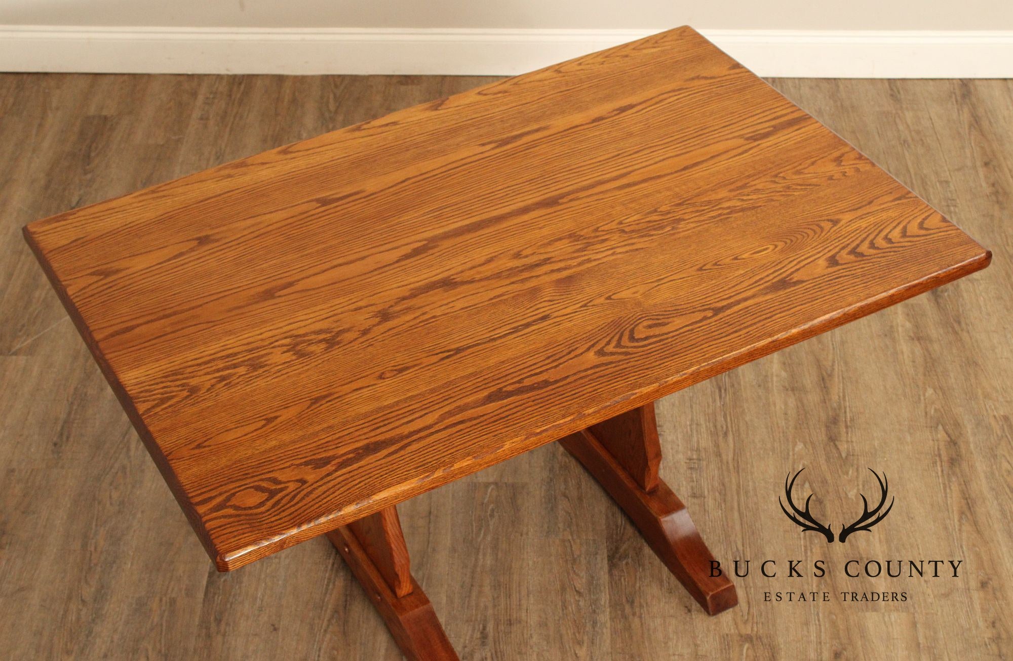 Hunt Country Furniture Solid Oak Trestle Dining Table