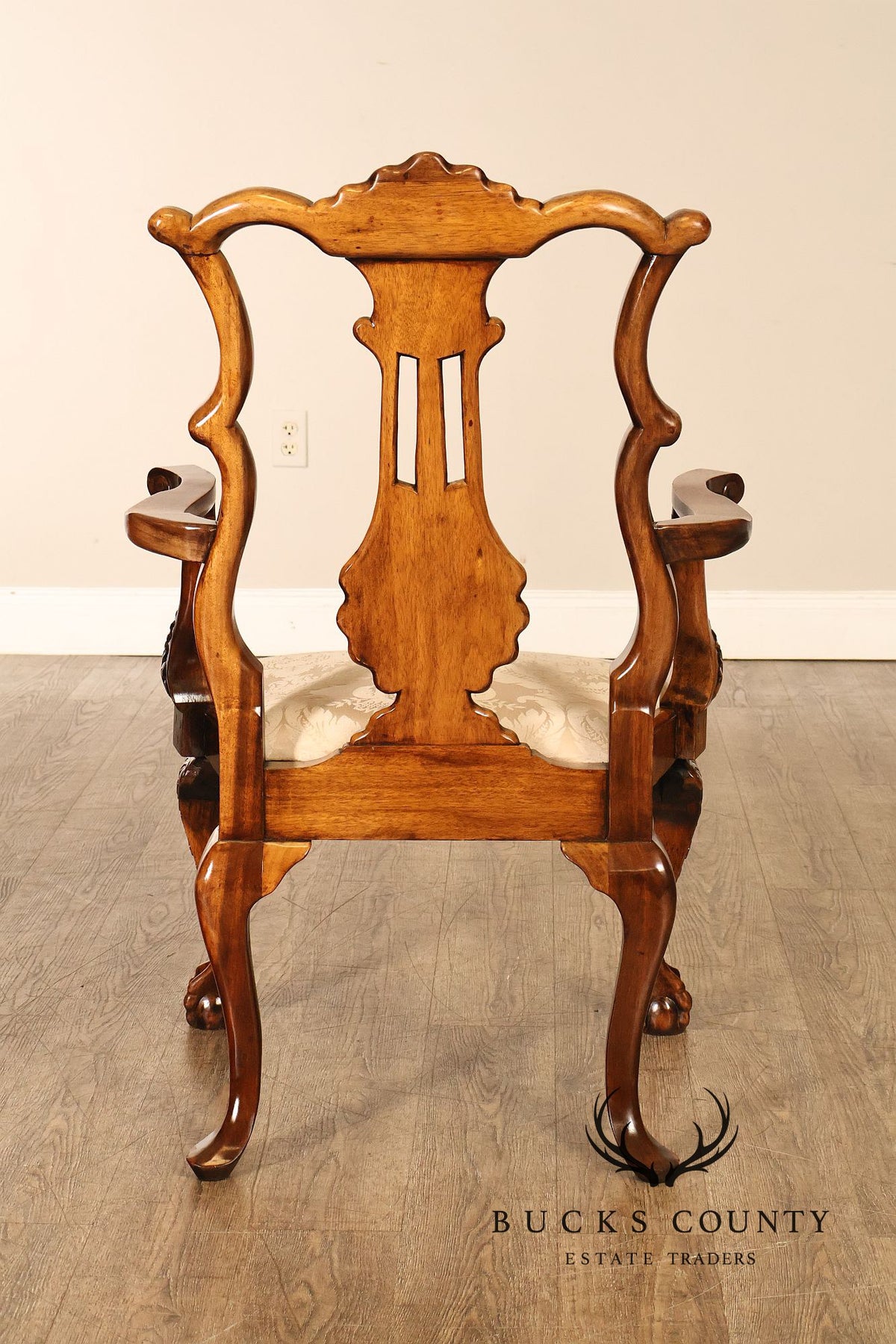 Chippendale Style Set Of 8 Mahogany Carved Claw Foot Dining Chairs