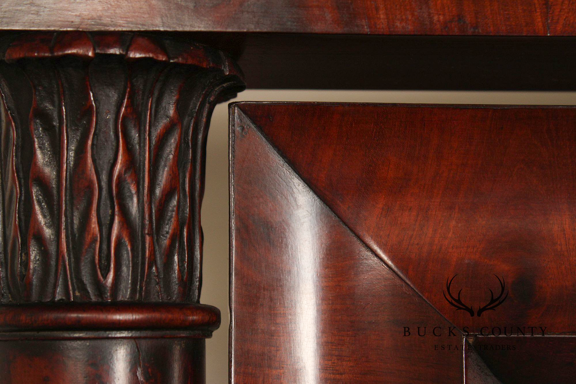 Antique French Empire Mahogany Cheval Mirror