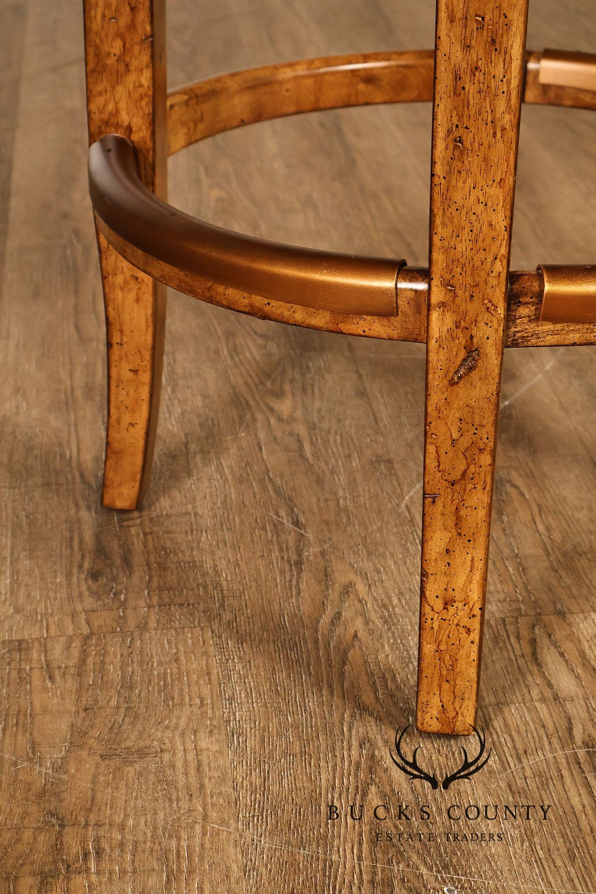 Contemporary Set Of 4 F aux Leather Upholstered Bar Stools