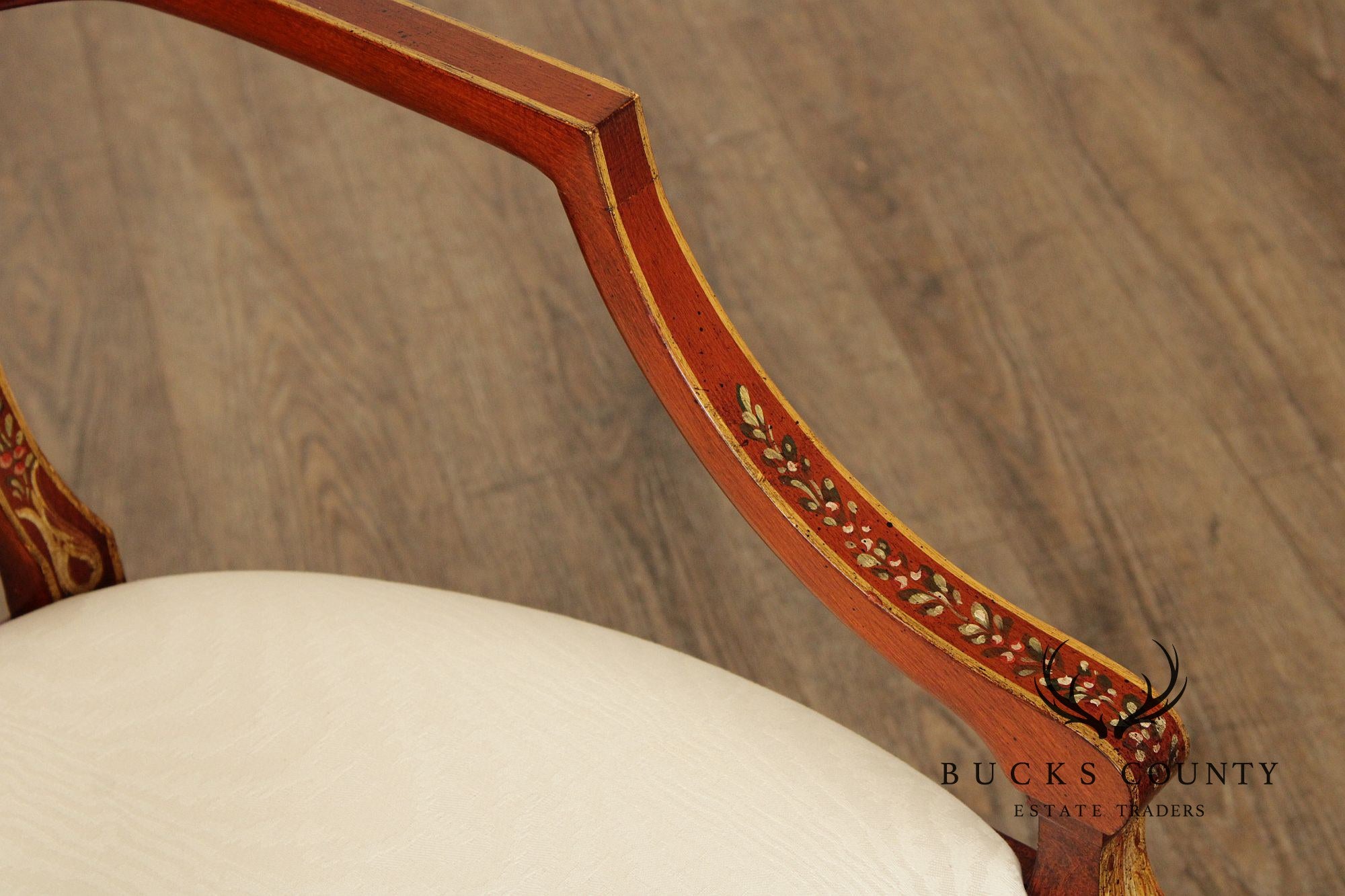 Casa Stradivari Painted Hepplewhite Style Shield Back Pair Of Armchairs