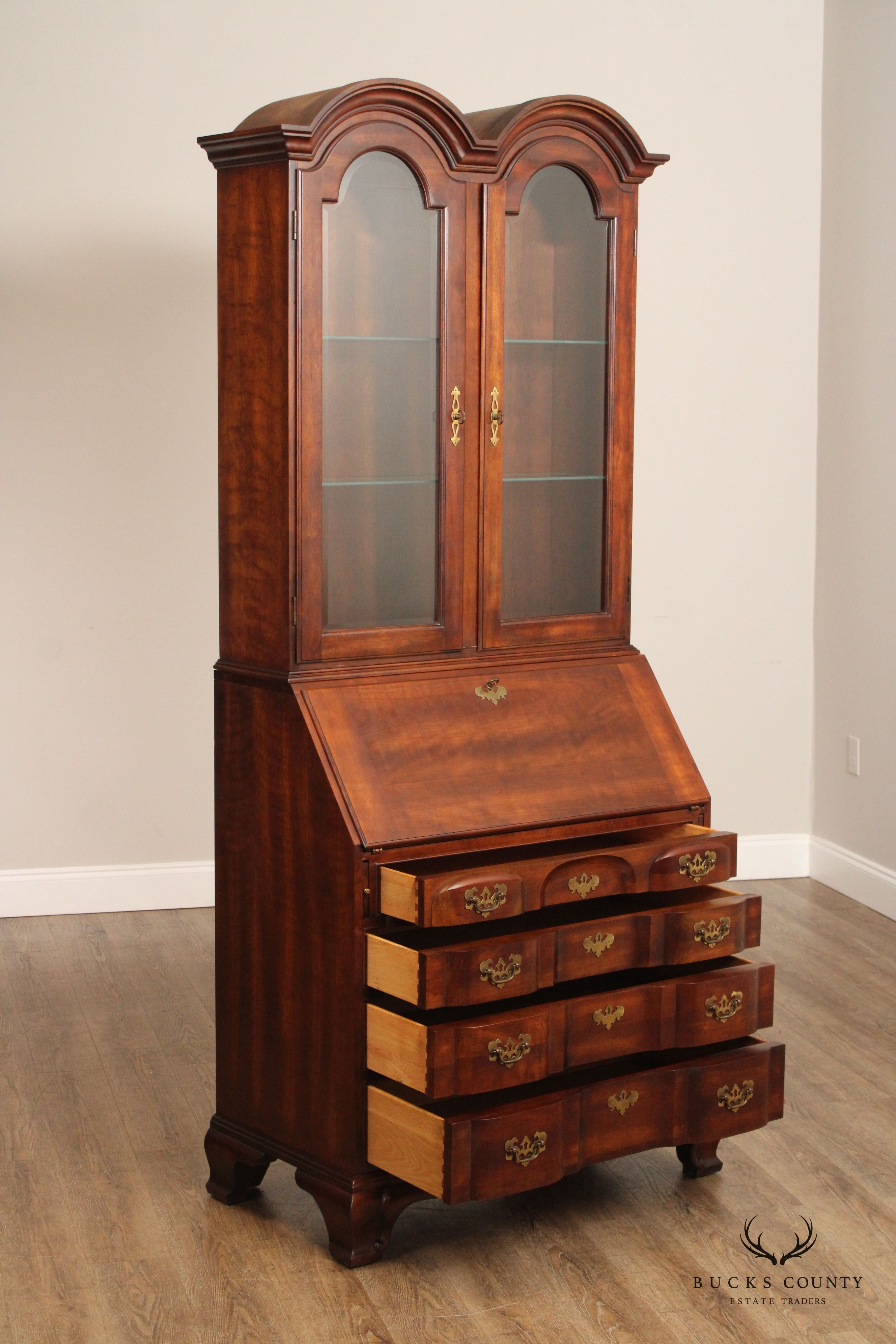 Georgian Style Cherry Blockfront Secretary Desk