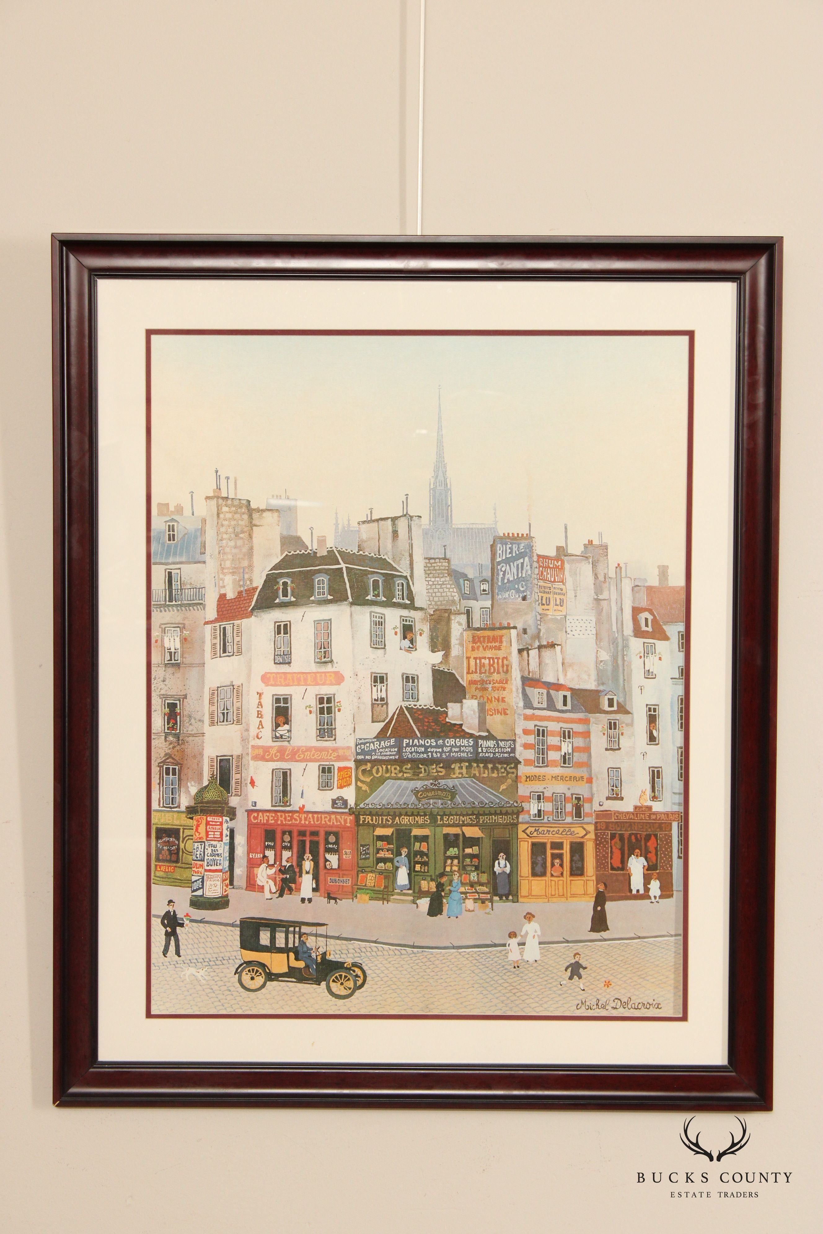 Michel Delacroix 'Les Halles' Framed Colored Lithograph