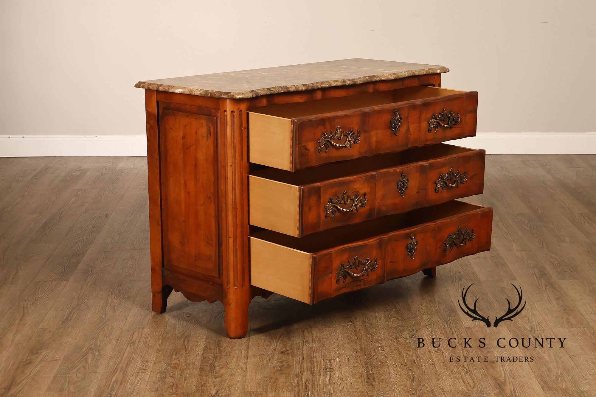 Century Furniture  French Provincial Style Marble Top Chest