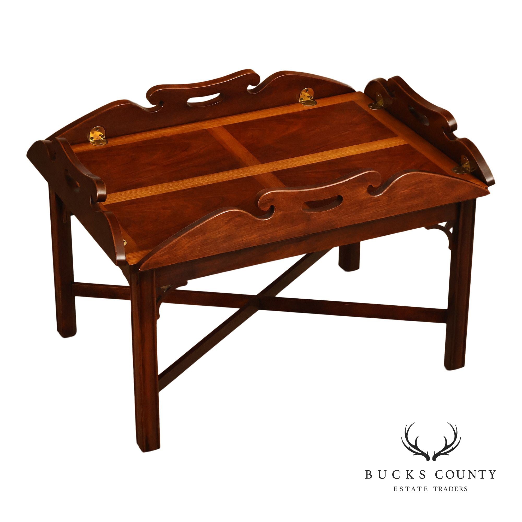 Chippendale Style Mahogany Butler's Tray Table