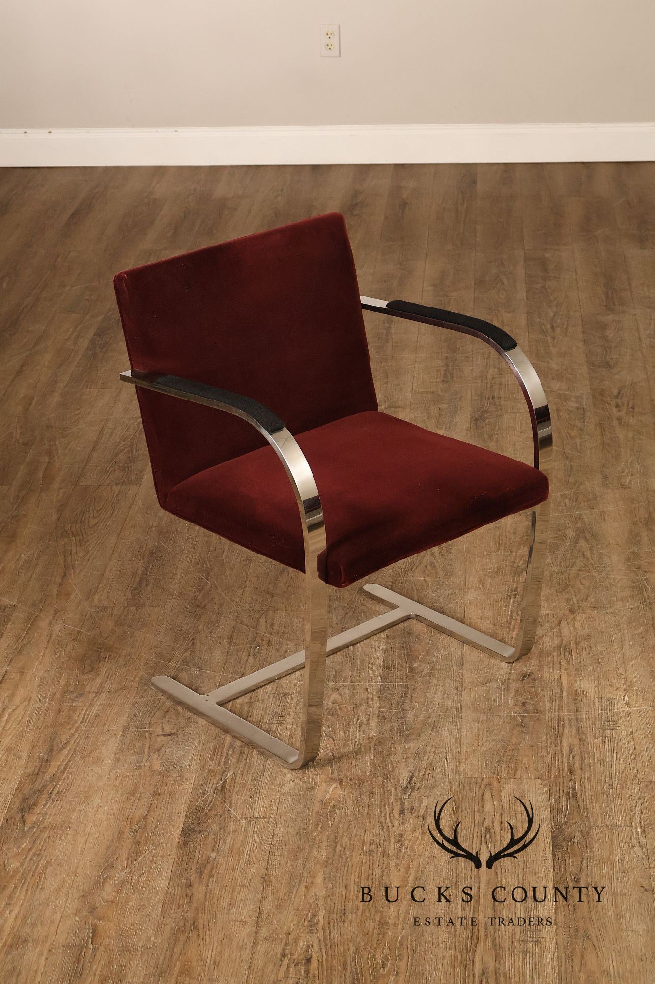 Knoll BRNO By Mies Van Der Rohe Mid Century Modern Set of Six   Flat Bar Chrome Dining Chairs