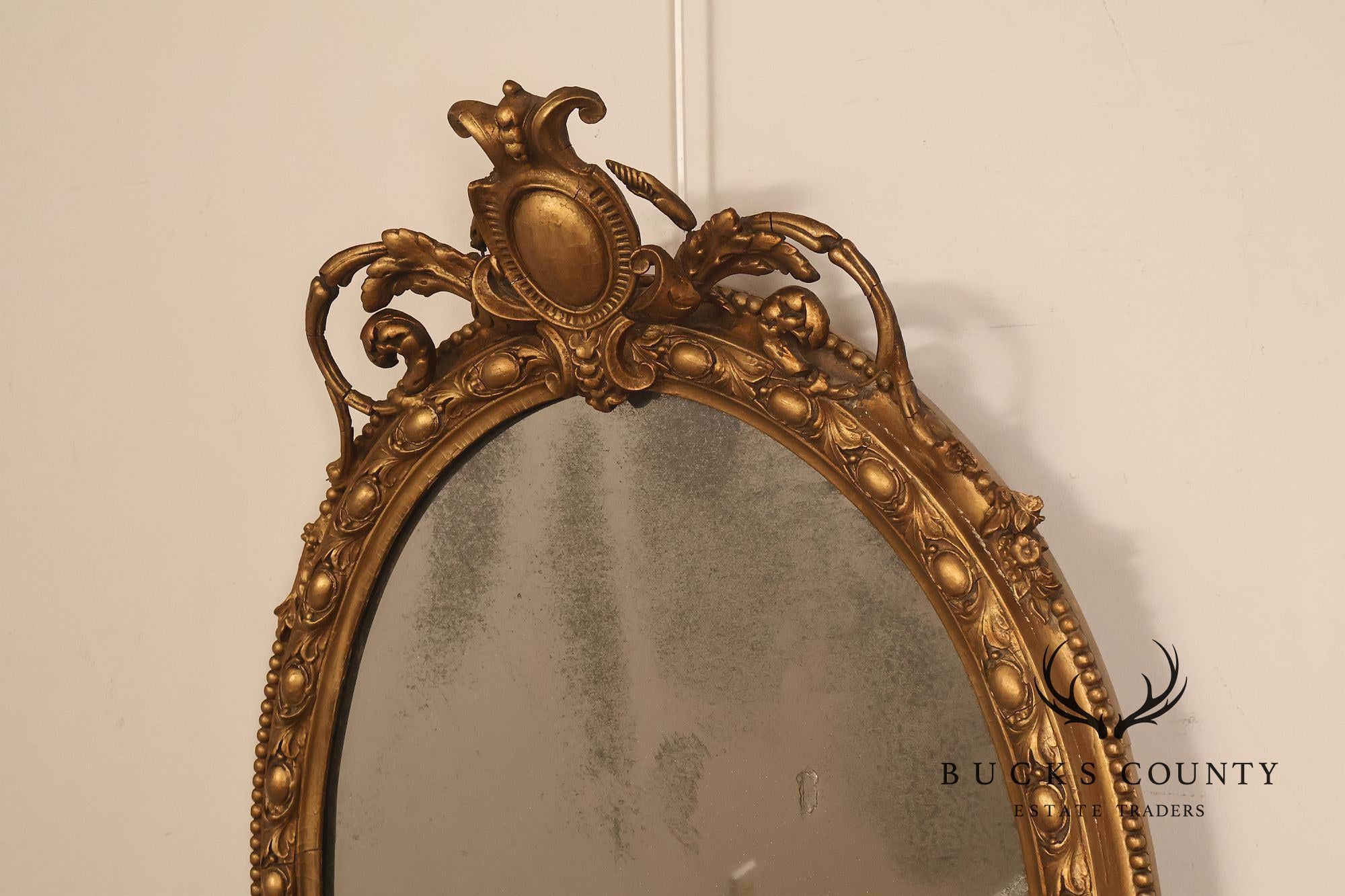 Antique French Giltwood Girandole Mirror