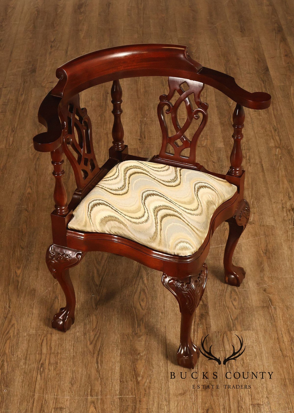 Statesville Chippendale Style Mahogany Corner Chair