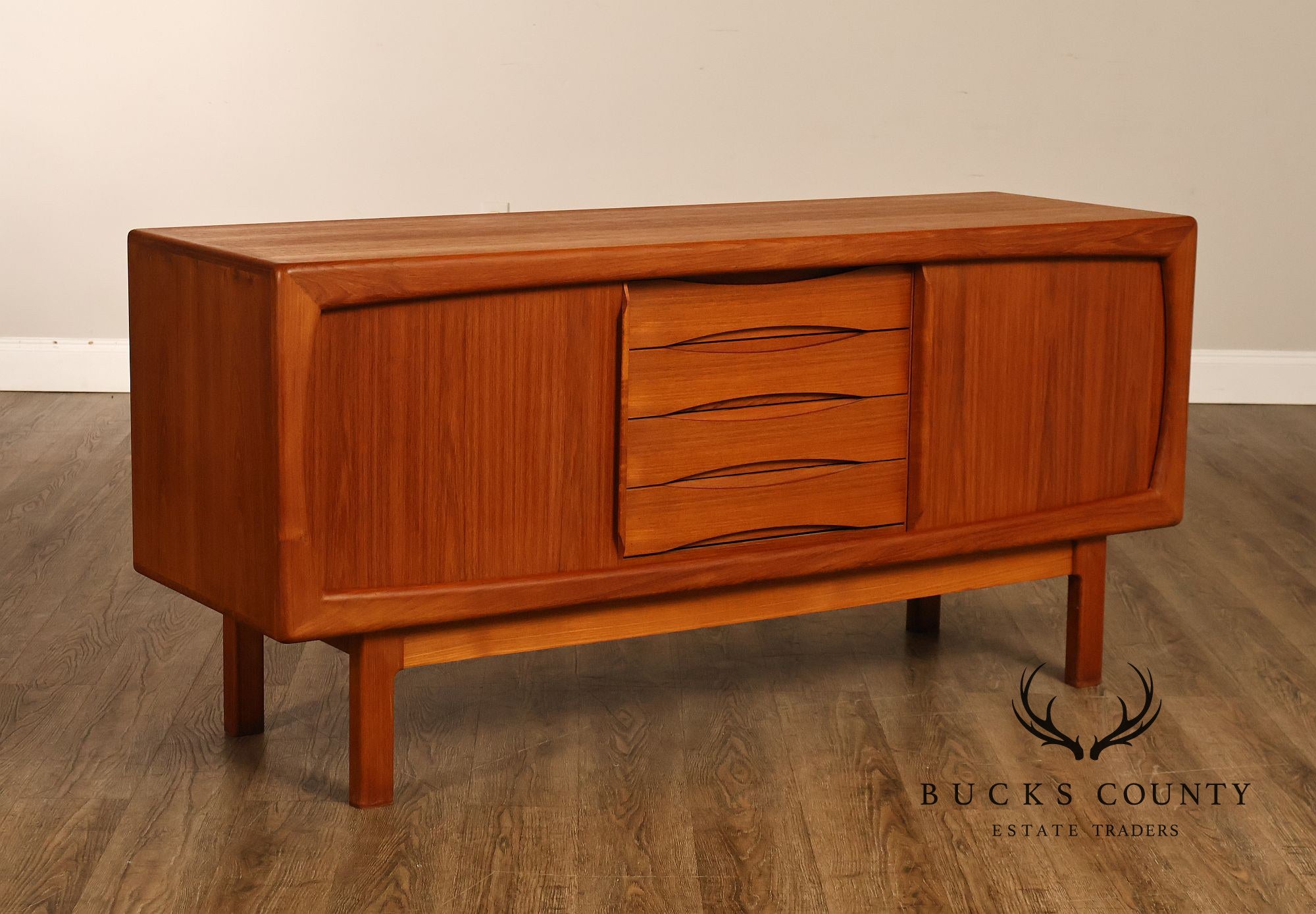 Danish Modern Teak Credenza By H.P. Hansen