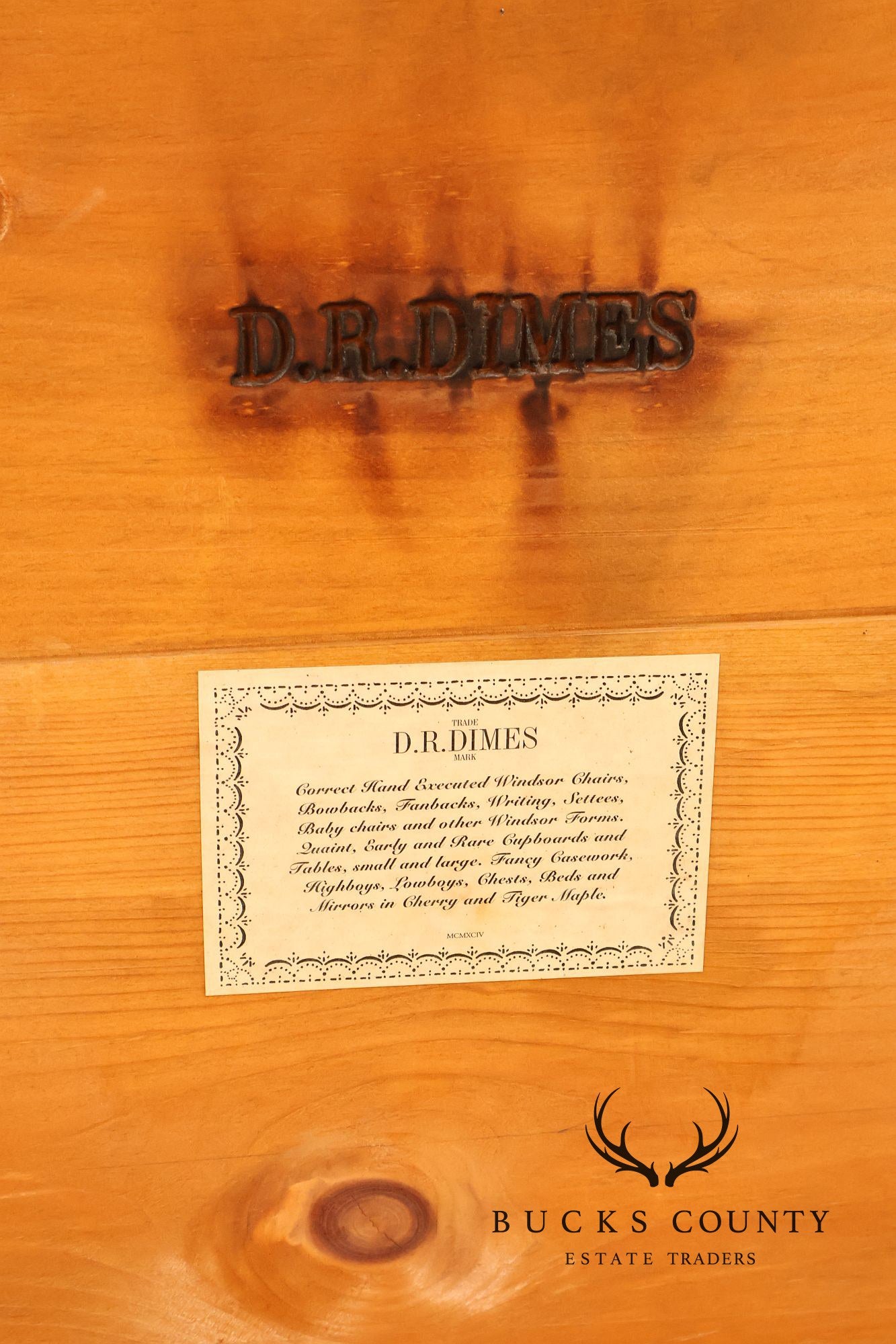 D.R. Dimes Cherry Two Piece Step Back Country Hutch Cabinet