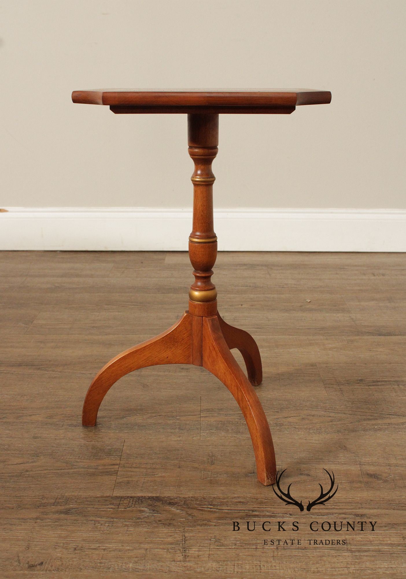 L. Hitchcock Stenciled Maple Small SideTable