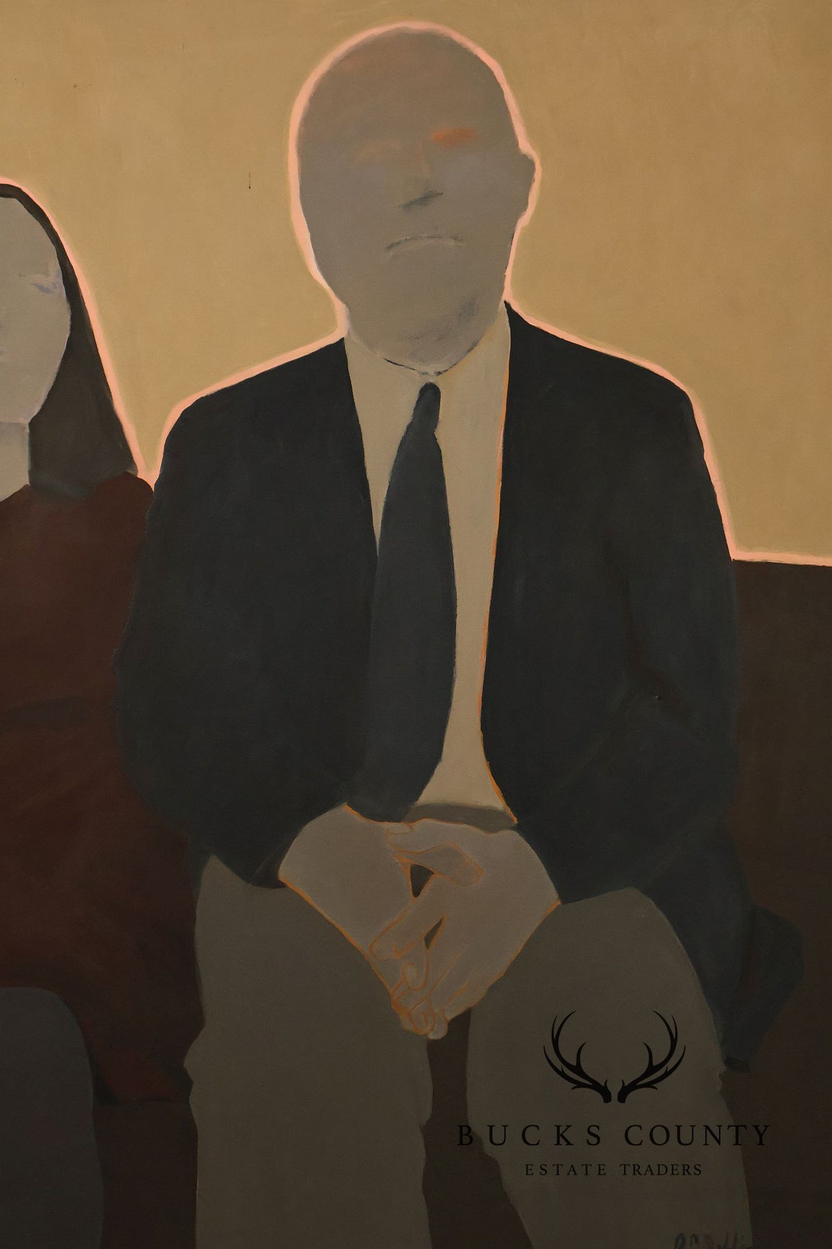 Anne Cooper Dobbins Oil Painting, Modern Couple's Portrait