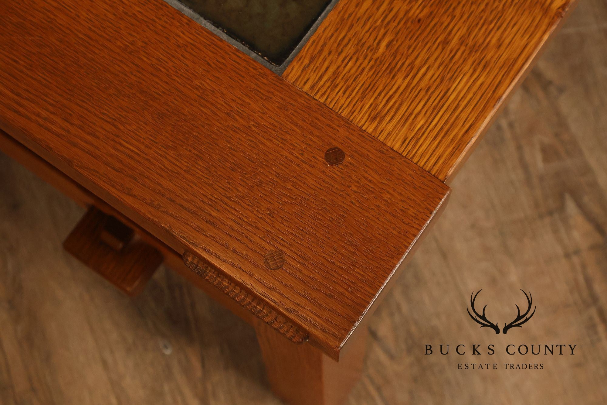 Stickley Mission Collection Tile Top Square Oak Coffee Table