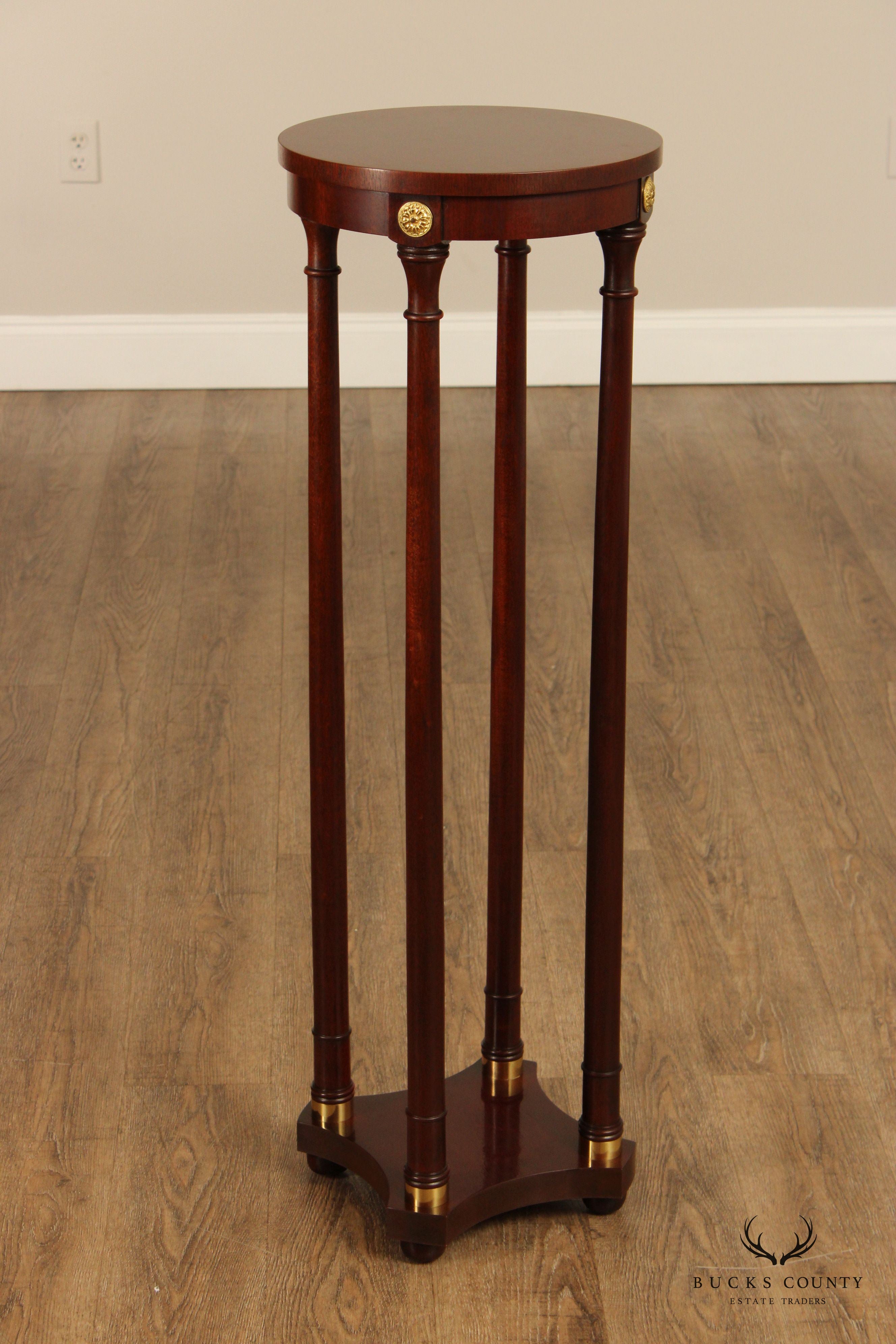 Baker Furniture Empire Style Mahogany Pedestal Plant Stand