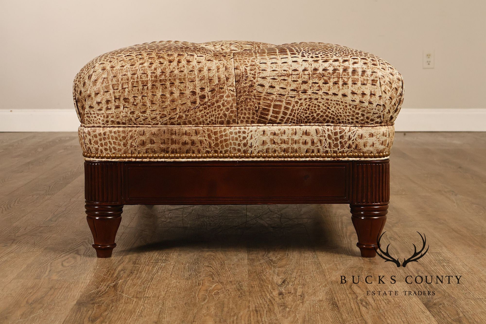 Hancock & Moore Tufted Leather "Robinson" Storage Ottoman