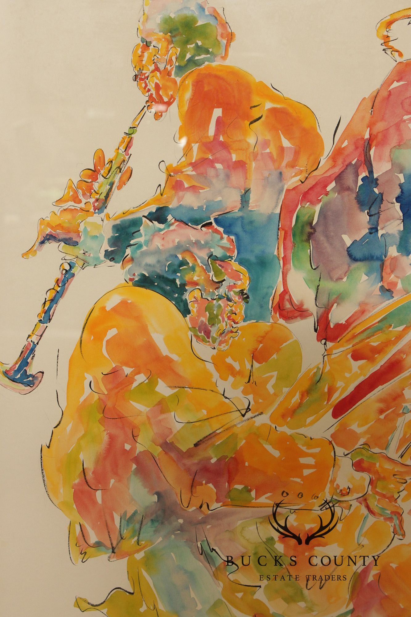 Michael Smiroldo Watercolor Painting, Jazz Band