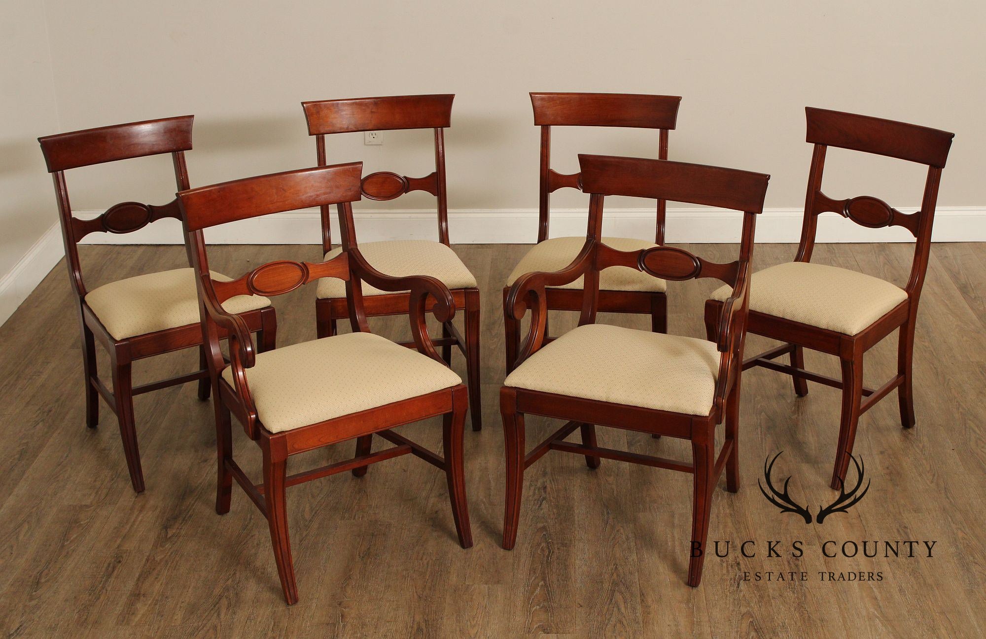 Pennsylvania House Empire Style Set of Six Cherry Dining Chairs