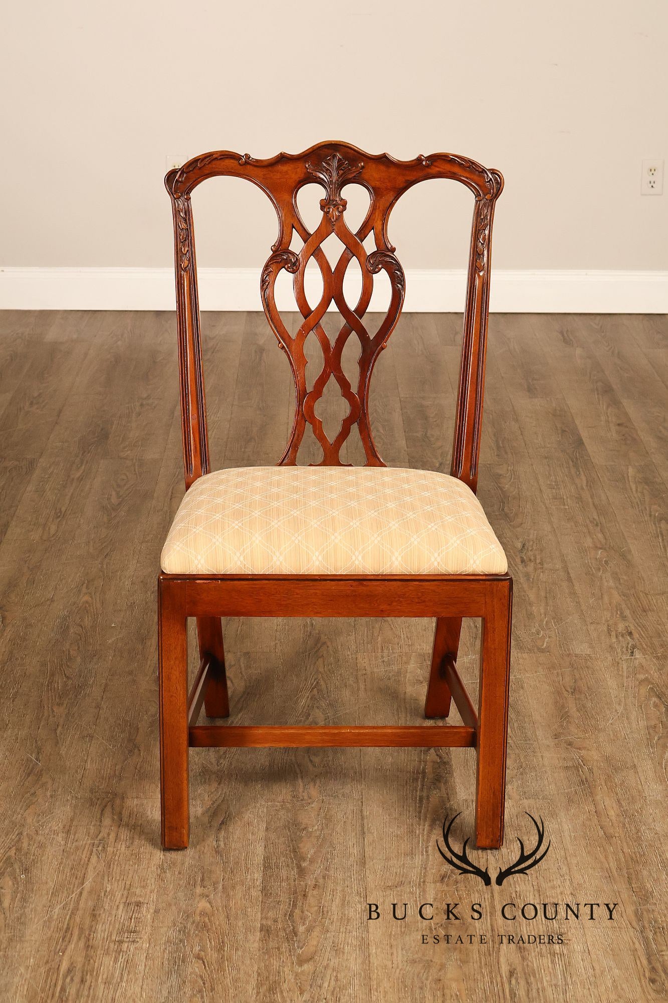 EJ Victor Set Of Six Chippendale Style Mahogany Dining Chairs