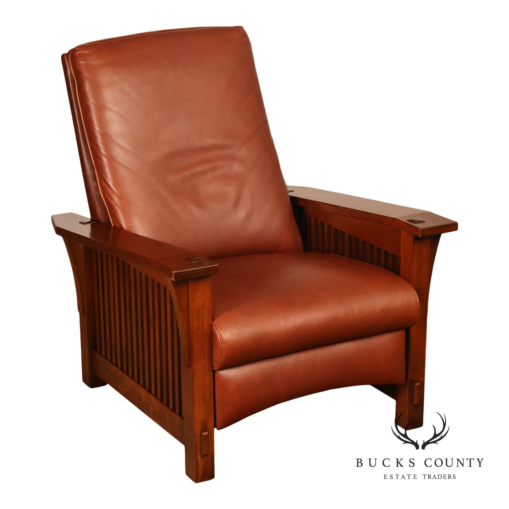 Stickley Mission Collection Oak Bent Arm Morris Recliner