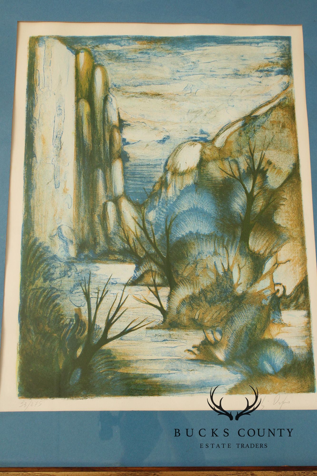 Vitali Orfeo Surrealist Style Landscape Lithograph