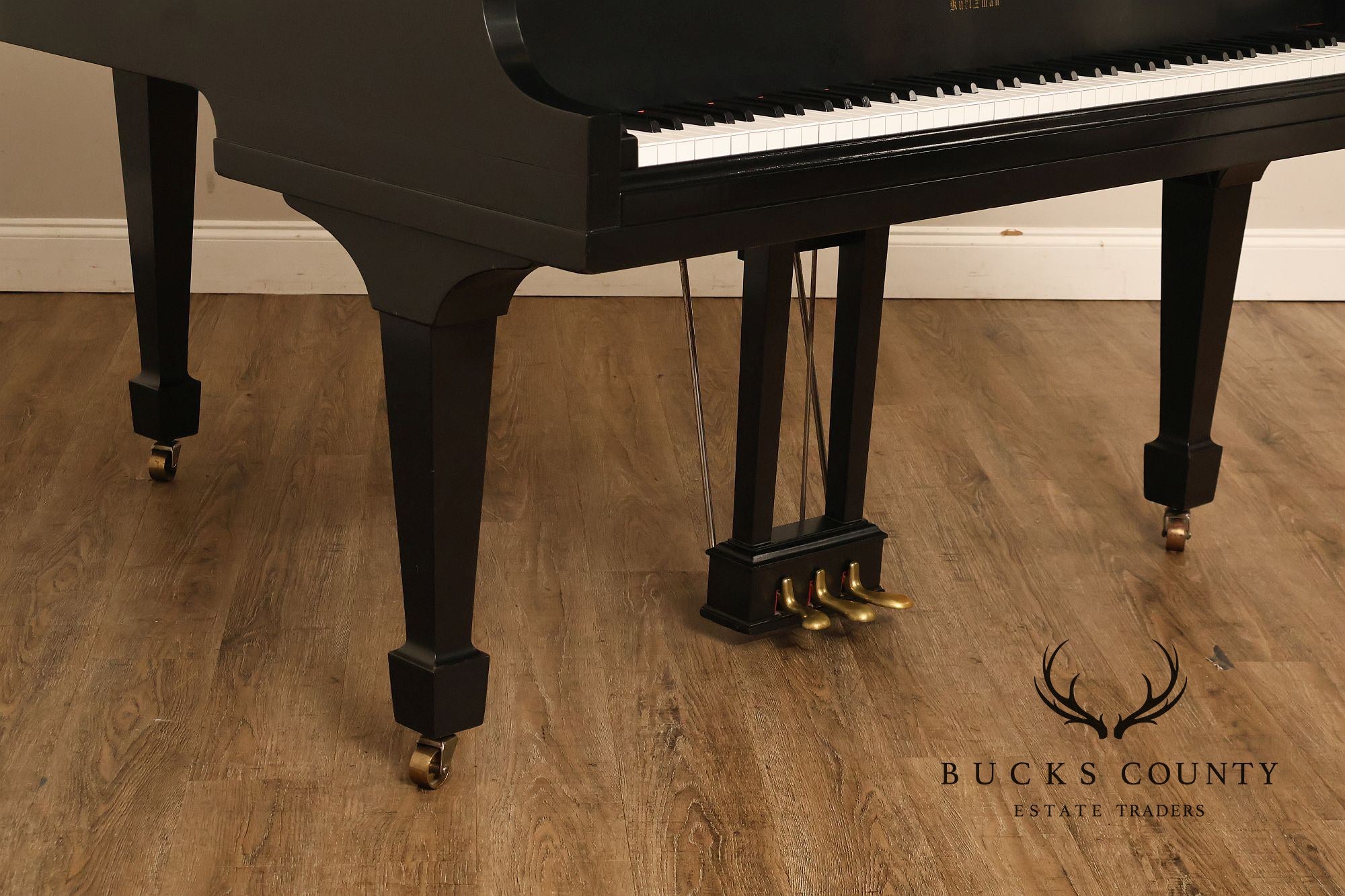 Kurtzman Ebonized Grand Piano And Duet Bench