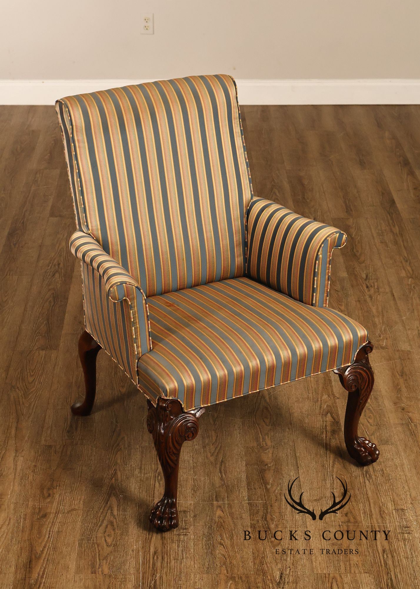Georgian Style Carved Mahogany Armchair