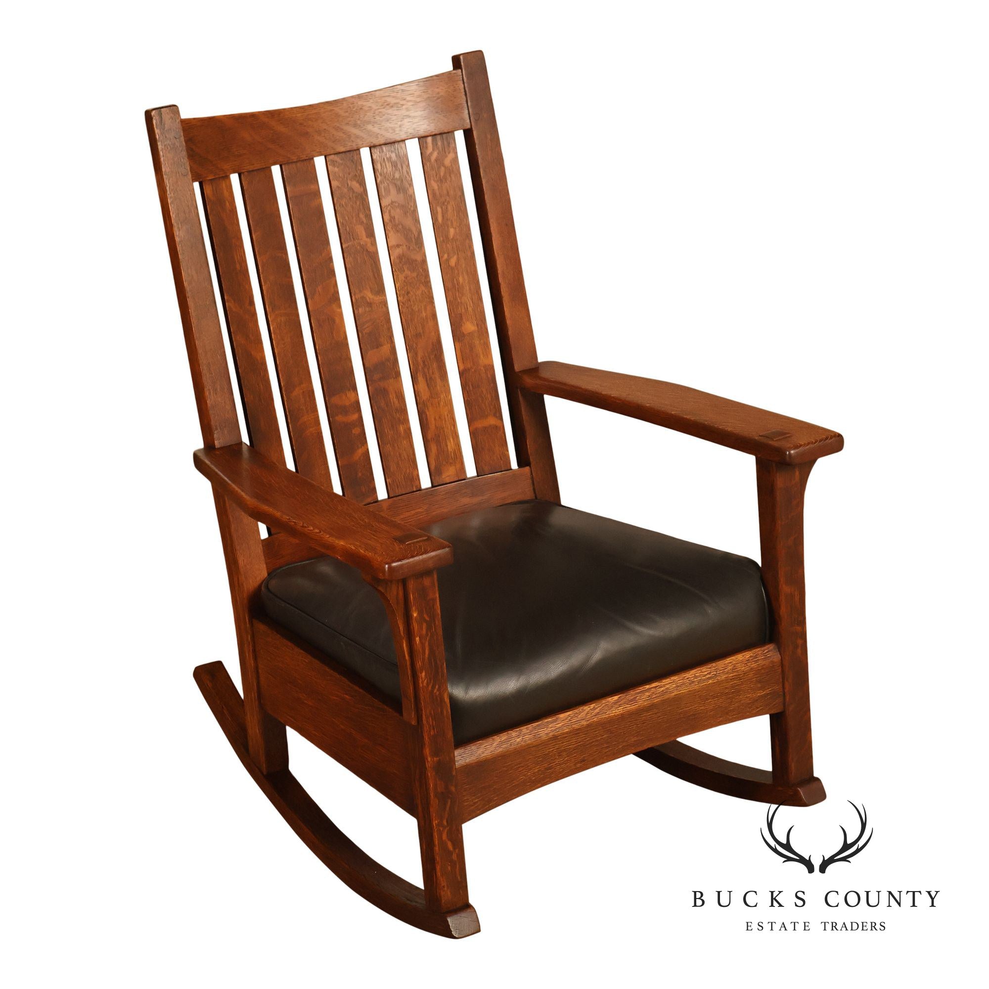 Antique L & J.G. Stickley Mission Oak Rocking Chair