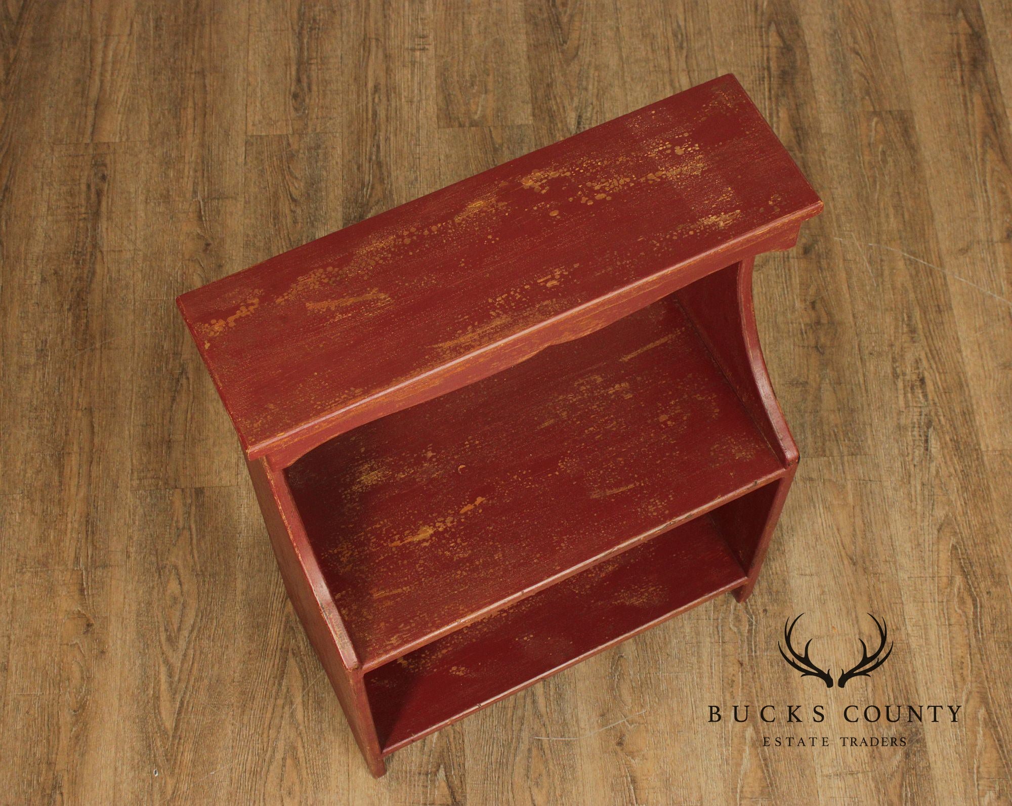 Primitive Painted Three-Tier Display Shelf