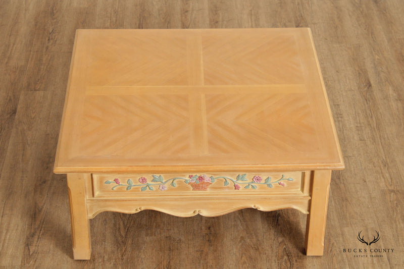 The Guild Hall French Country Style Carved and Painted Coffee Table