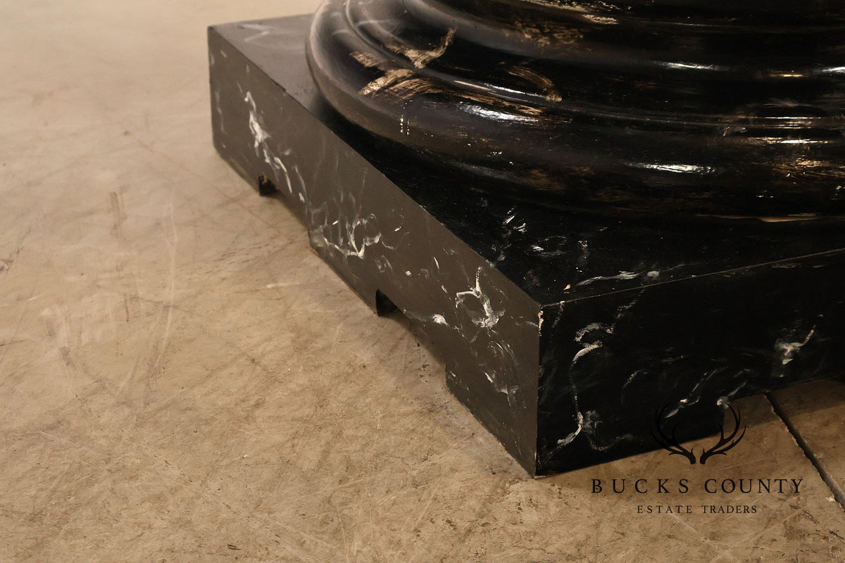 Monumental Neoclassical Faux Marble And Gilt Corinthian Decorative Column