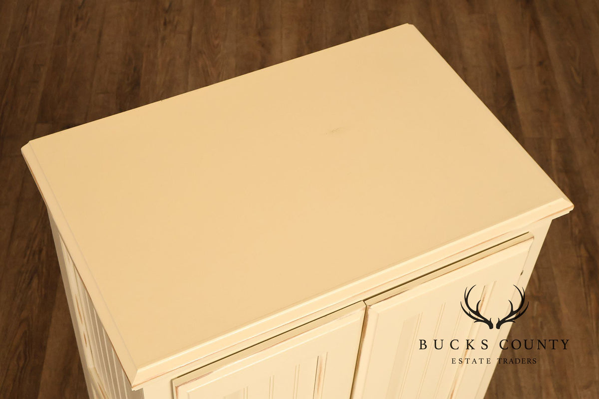 Coastal Style Painted Linen Cabinet