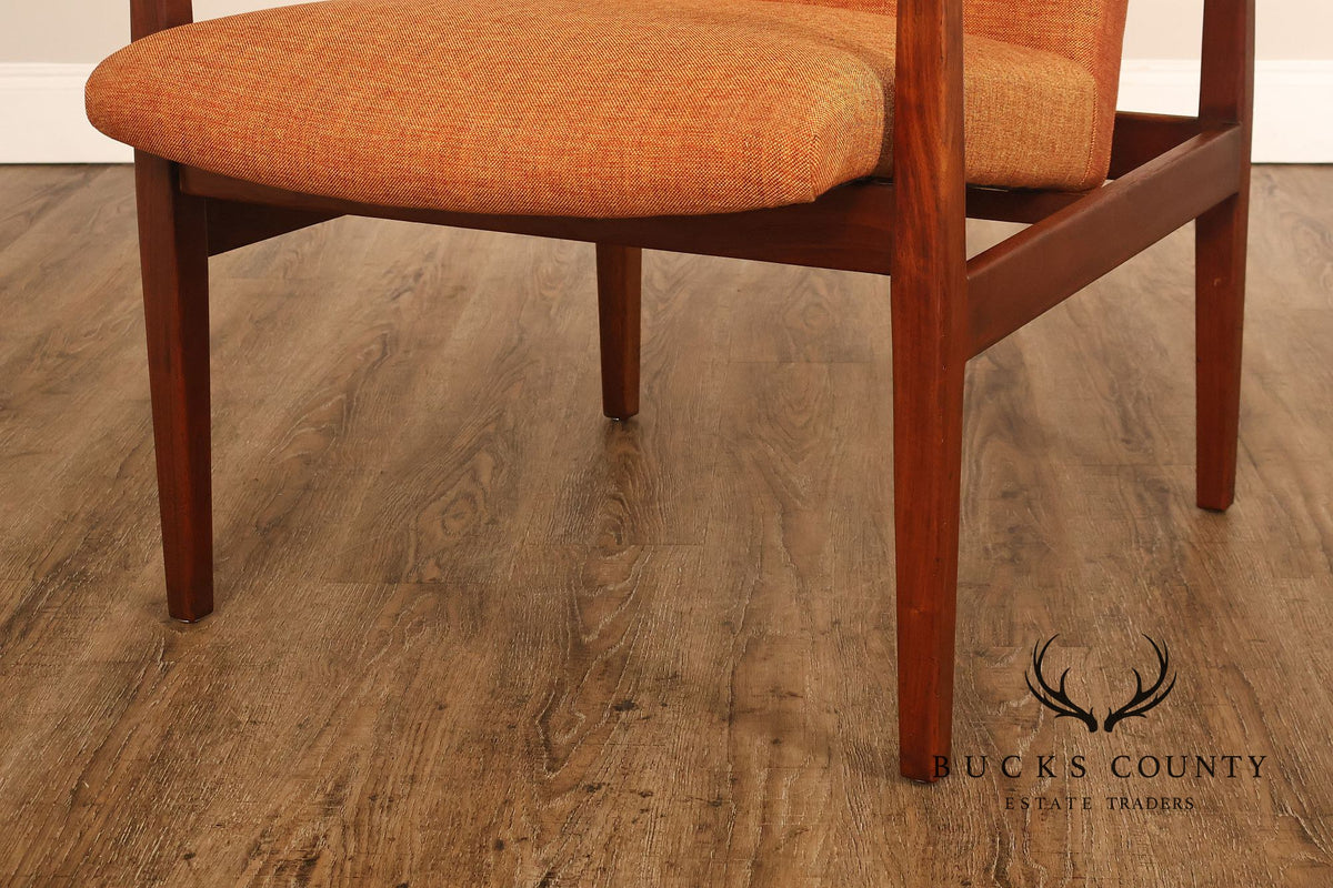 Jens Risom Mid Century Modern 'Floating' Walnut Armchair