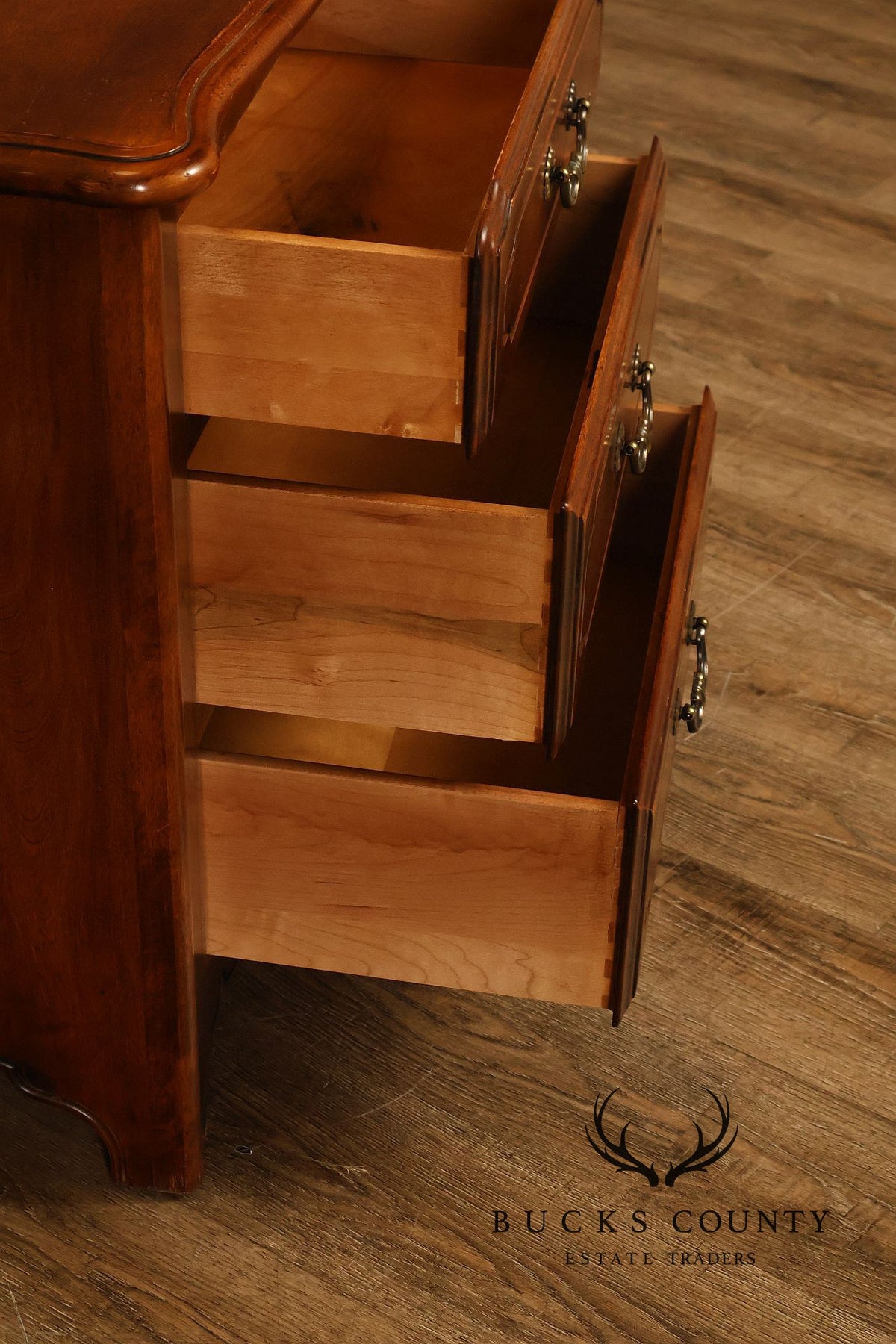 Ethan Allen Pair Of County French Collection Three Drawer Nightstands