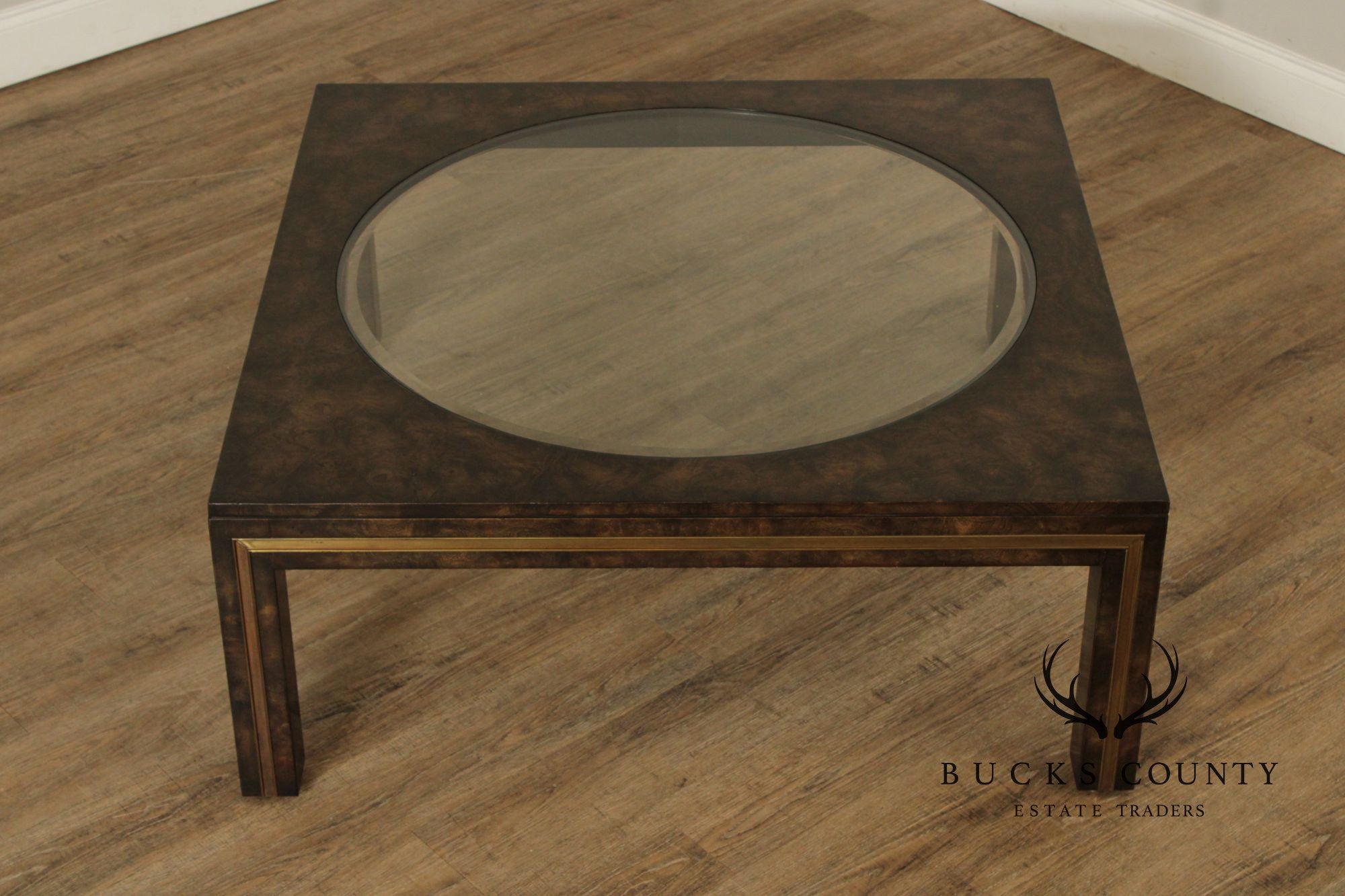 Mastercraft Burl Wood Square Coffee Table