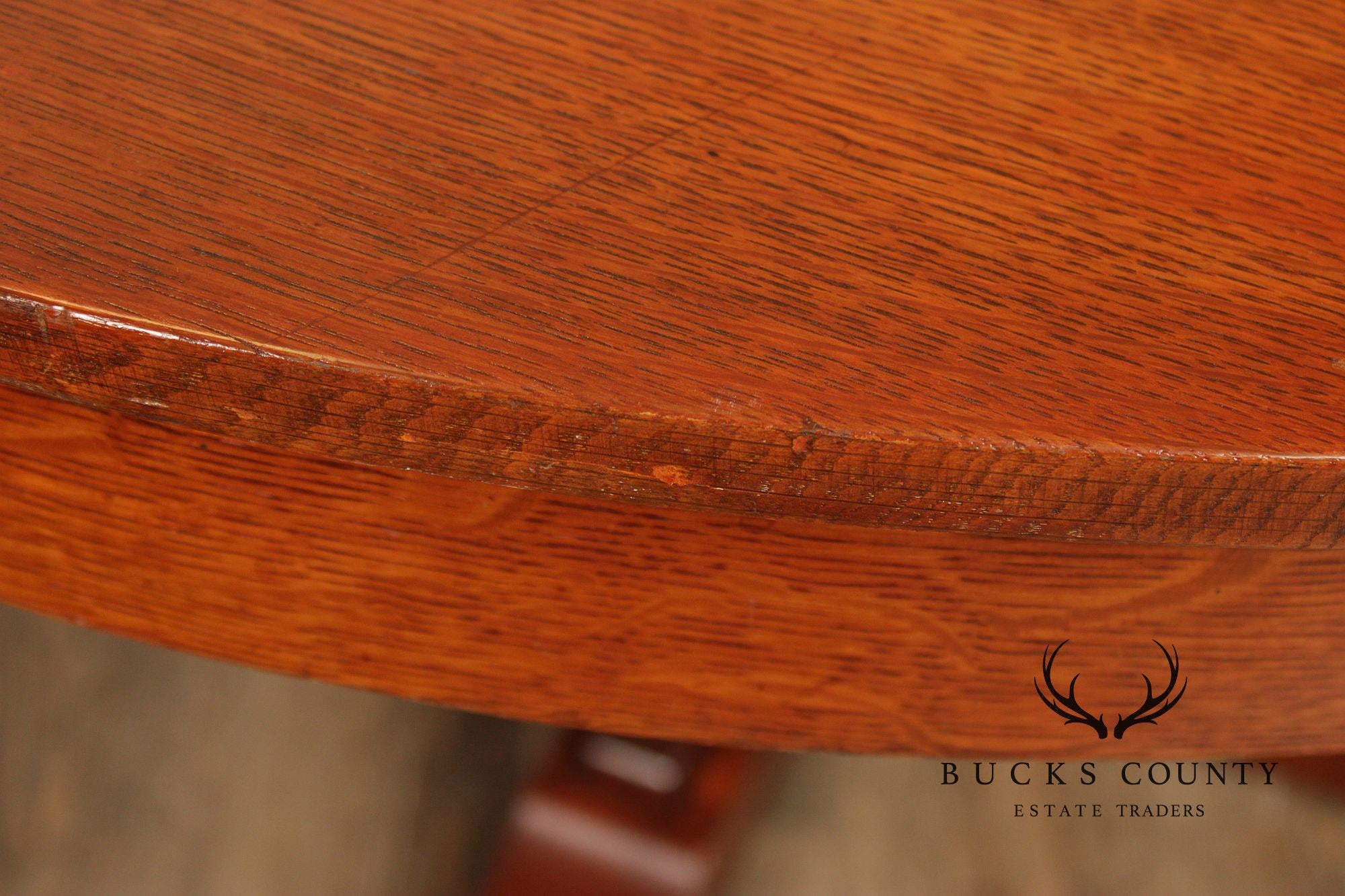 Antique L. & J.G. Stickley Mission Oak Round Dining Table