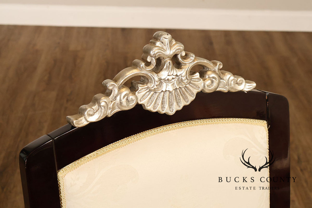 Rococo Style Set of Four Silver Gilt Dining Chairs