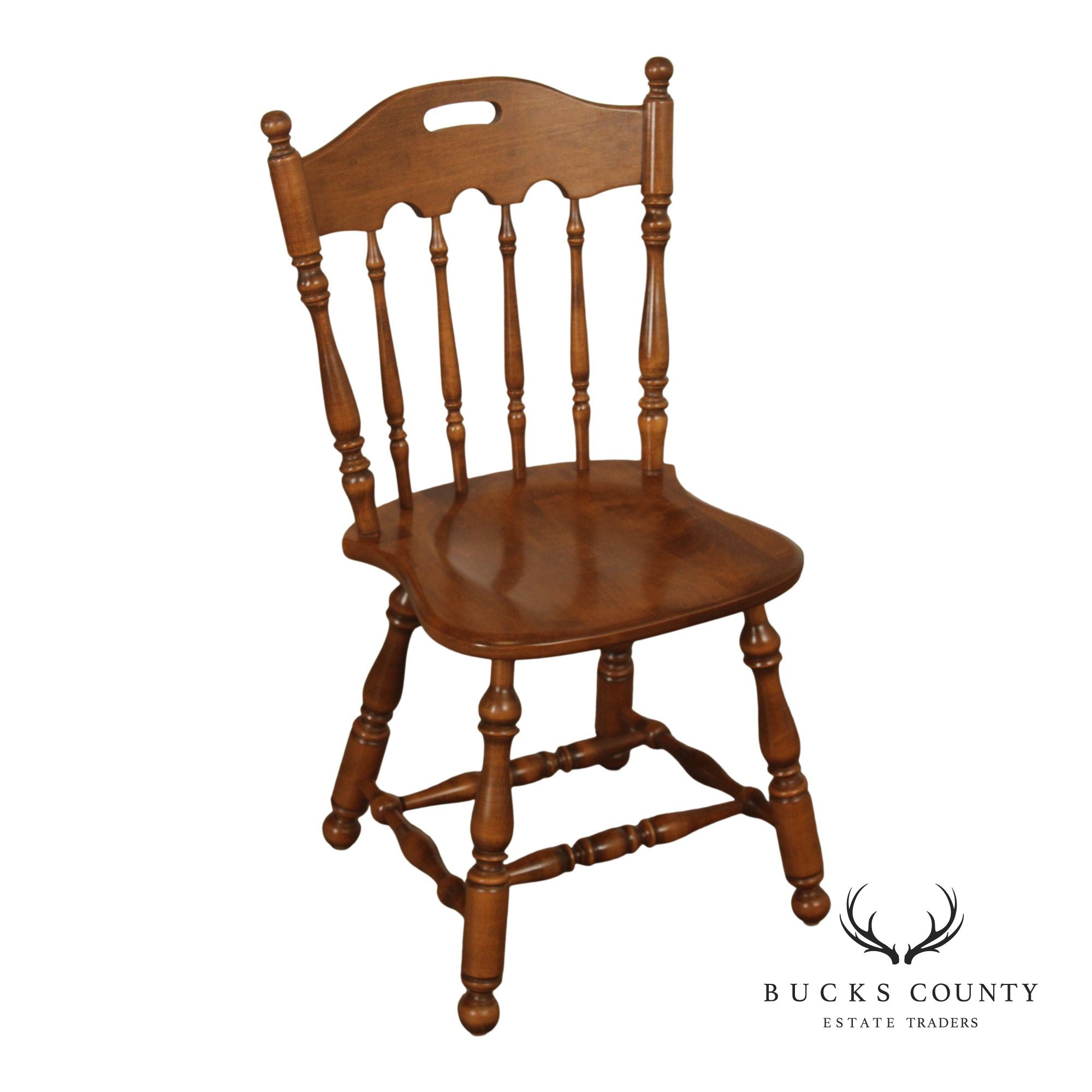 Ethan Allen Heirloom Nutmeg Maple Colonial Spindle Back Side Chair