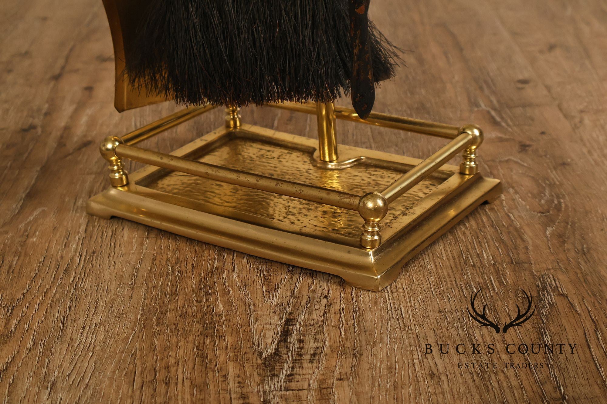 Traditional Five-Piece Brass Fireplace Tool Set