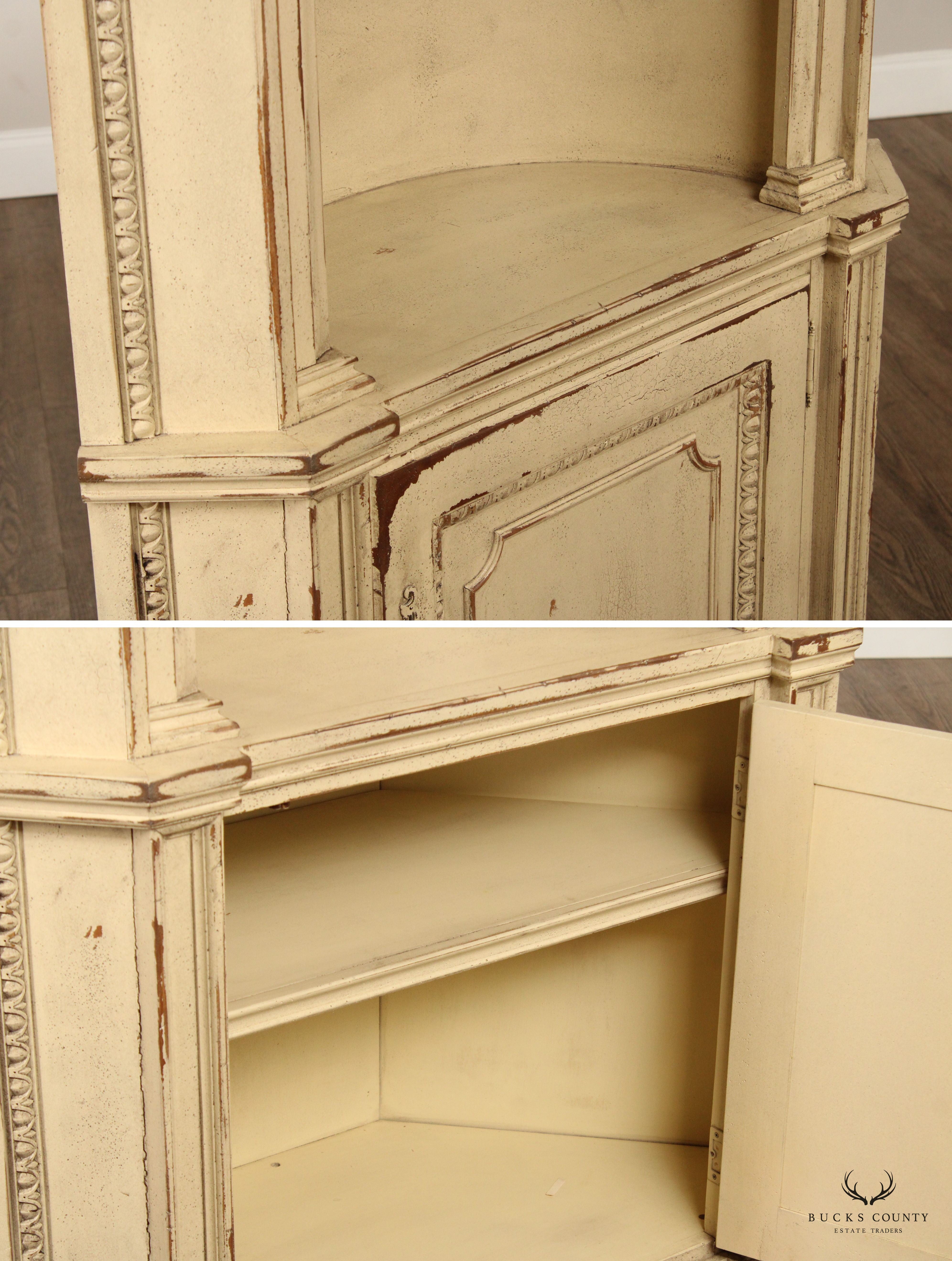 Habersham Plantation Large Painted Architectural 'Preston' Corner Cabinet