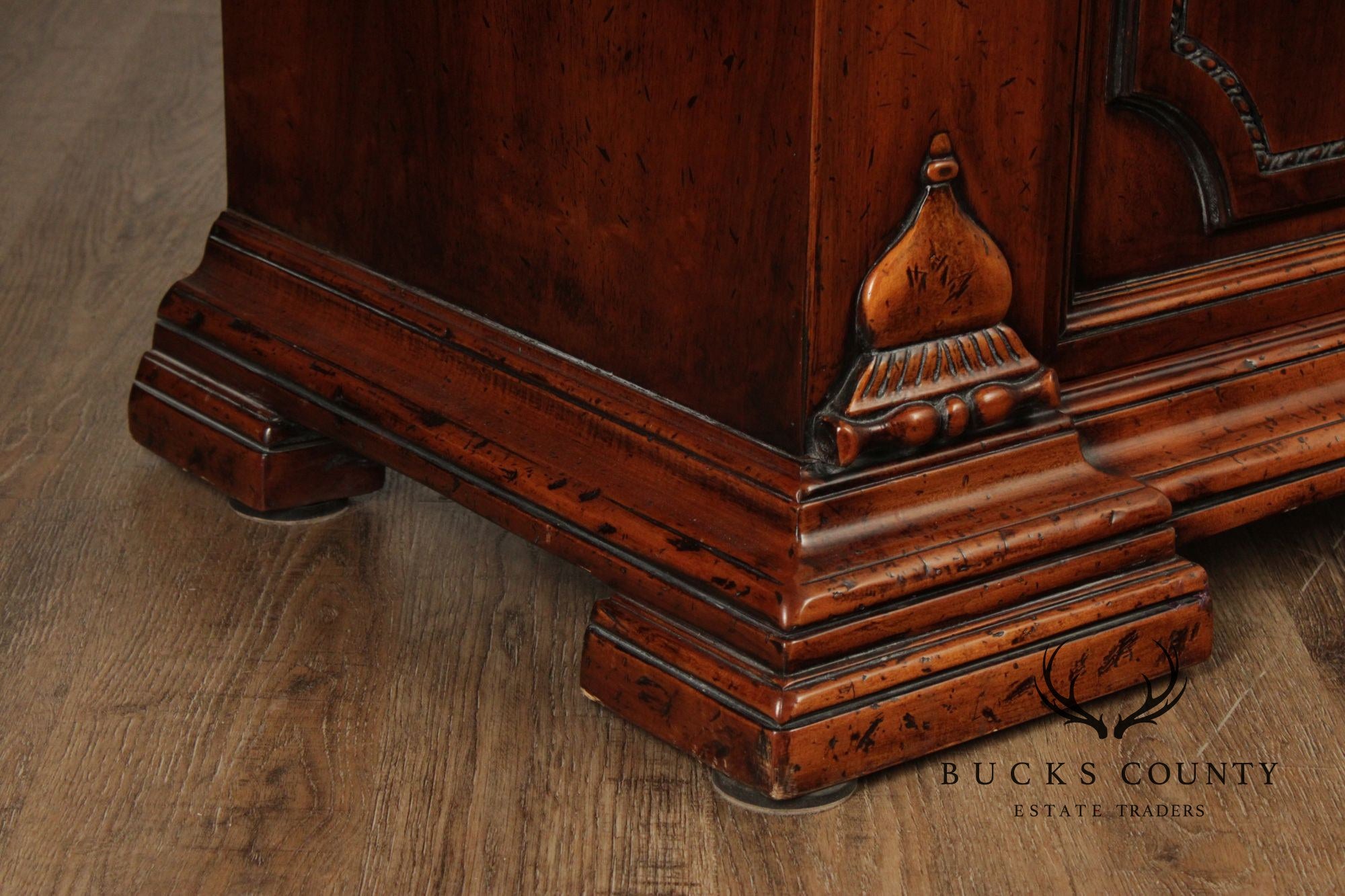 Francesco Molon XVI Century Style Large Walnut Carved Sideboard