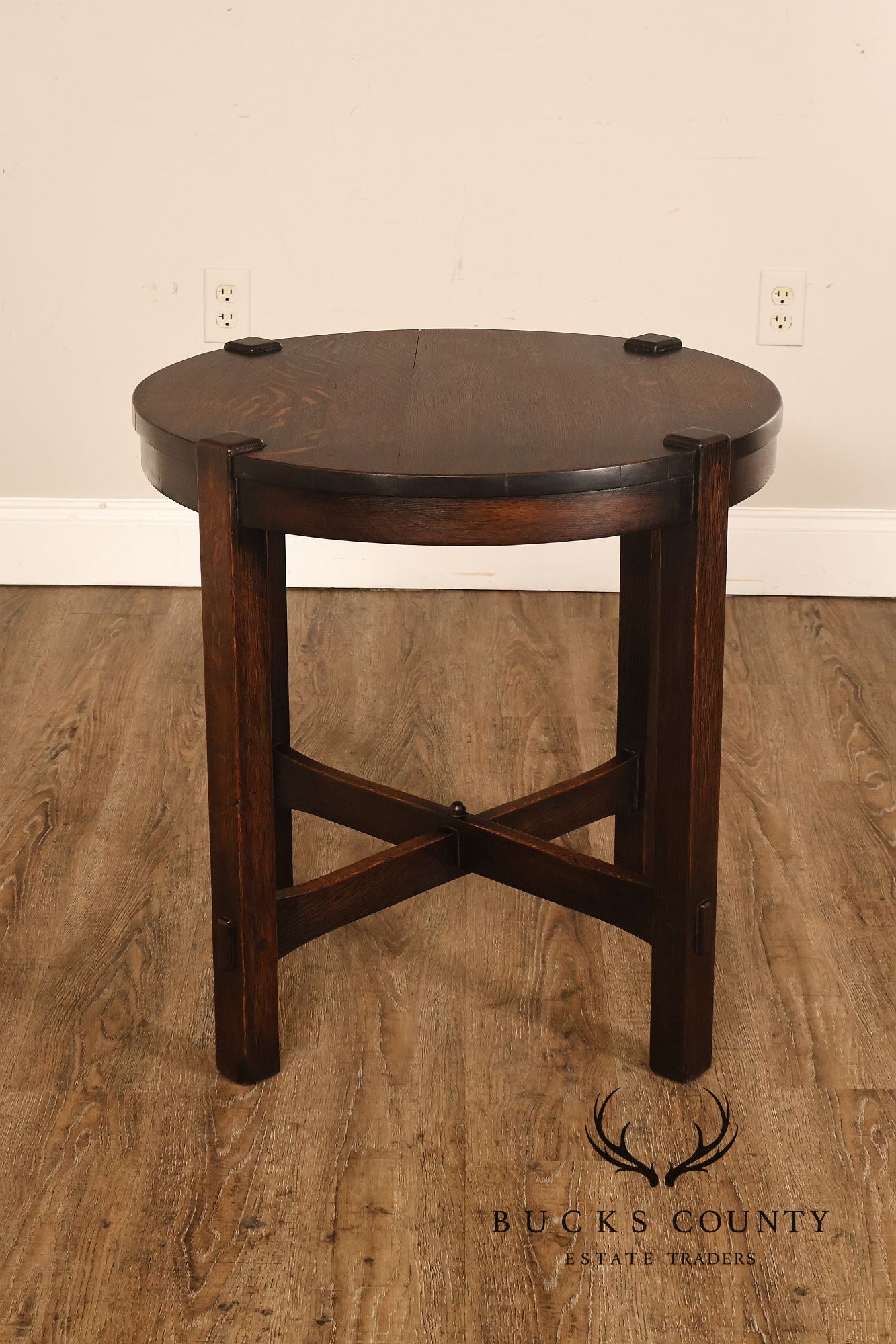 Early Gustav Stickley Mission Oak 26 Inch Round Table #439