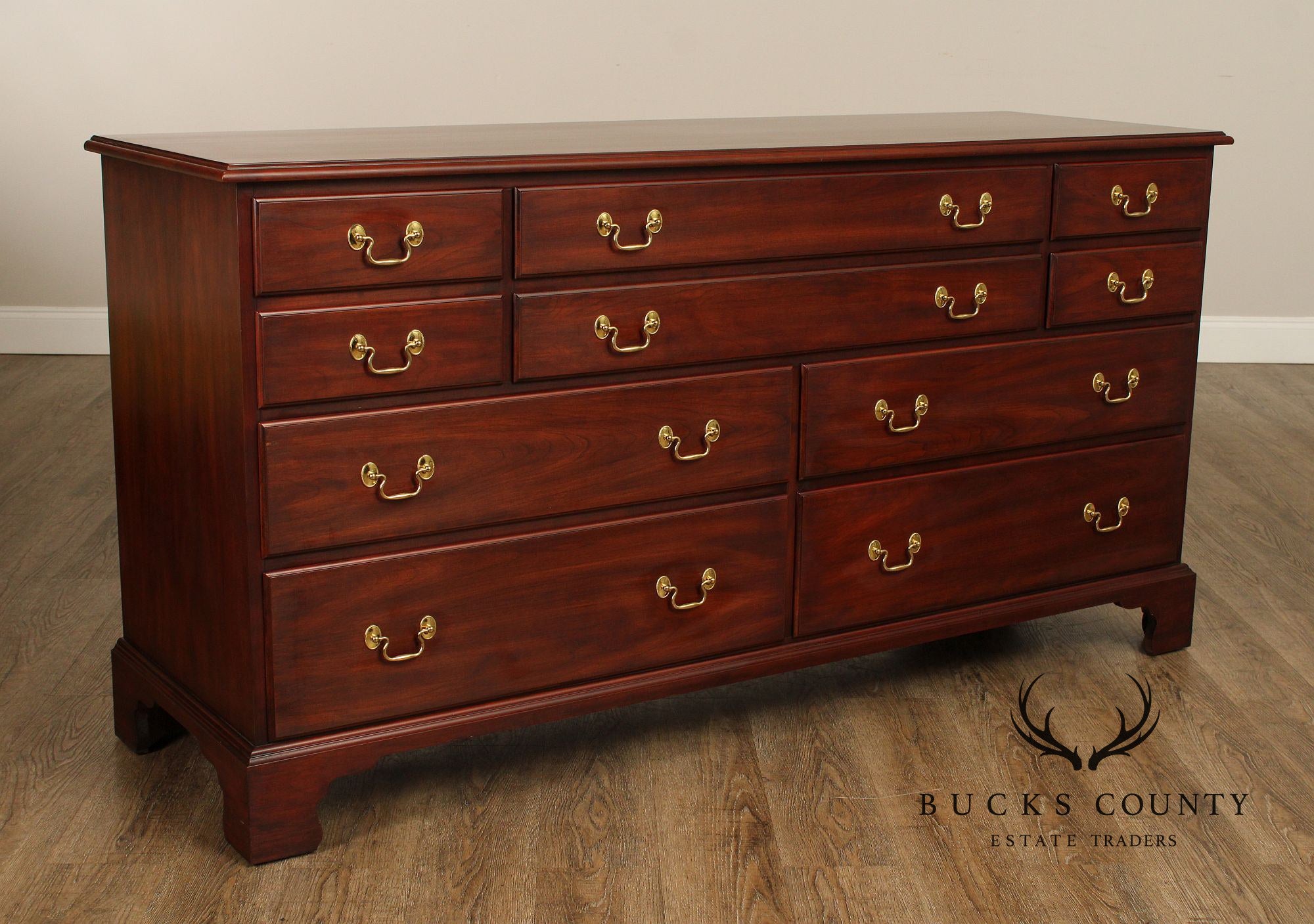 Henkel Harris Chippendale Style Cherry Long Dresser