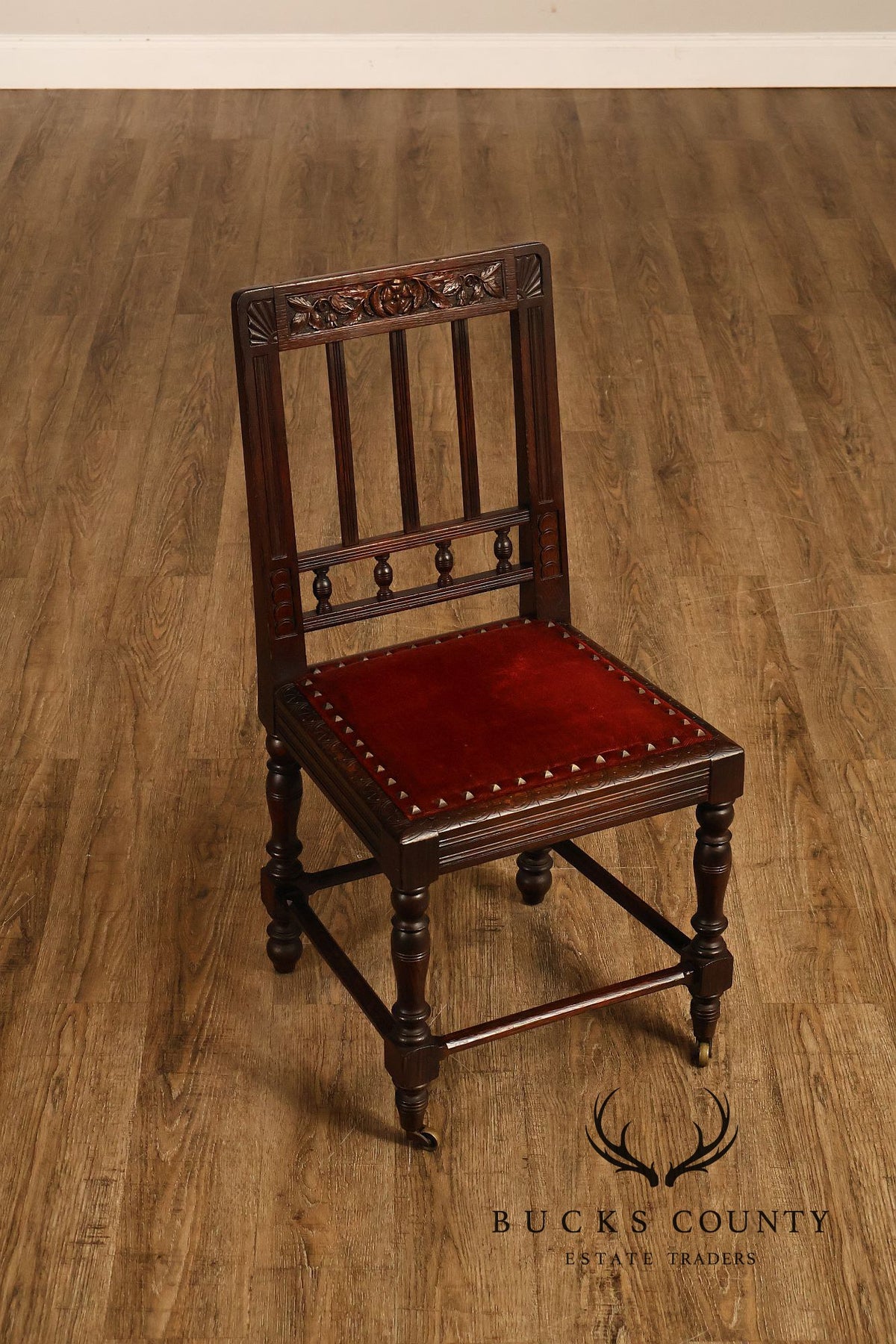 Antique Henry II Style Set of Eight Carved Oak Dining Chairs