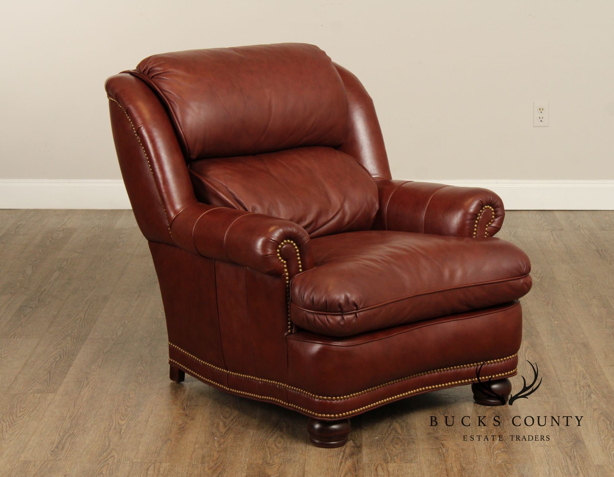 Hancock & Moore 'Austin' Leather Armchair and Ottoman