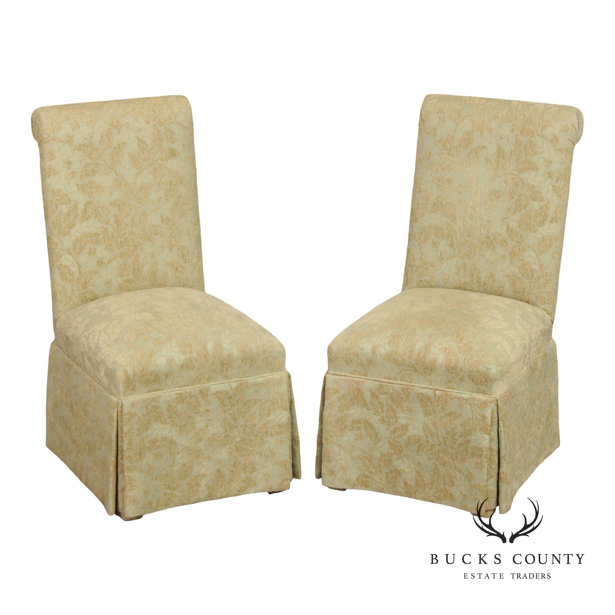 Pair of Upholstered Slipper Dining  Side Chairs