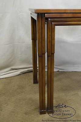 Old Colony Regency Style Yew Wood Nesting Tables