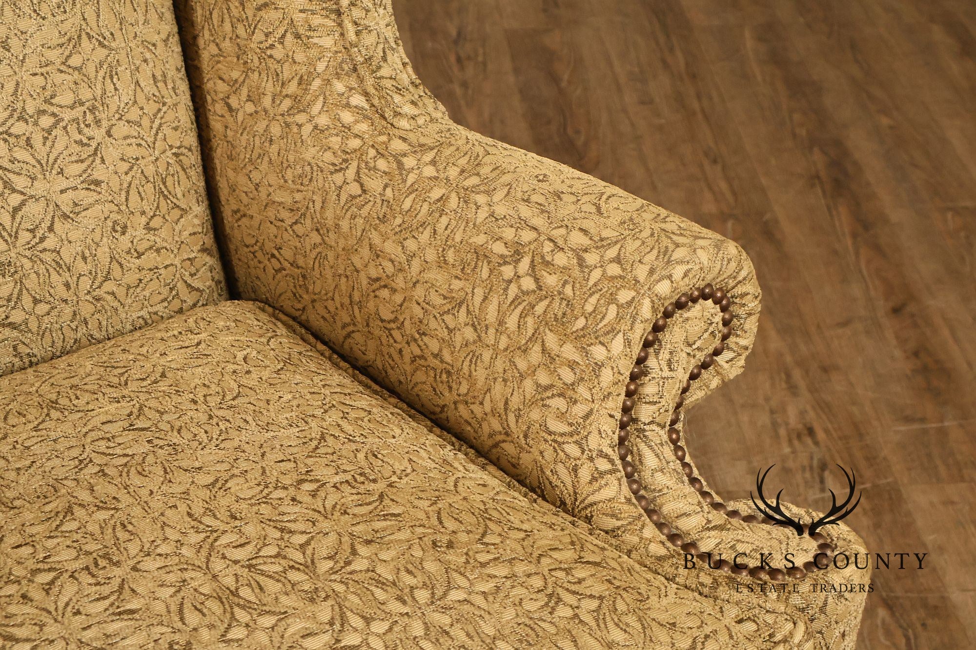 Lee Jofa Pair Of Custom Upholstered Wingback "Mayfair" Armchairs