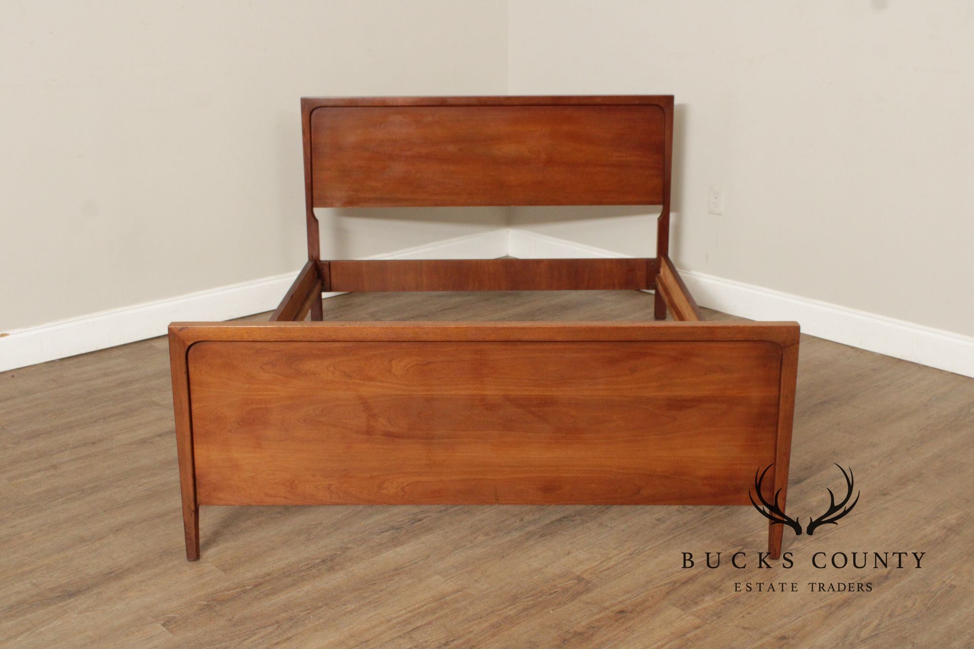 Mid Century Modern Full-Size Cherry Bed Frame