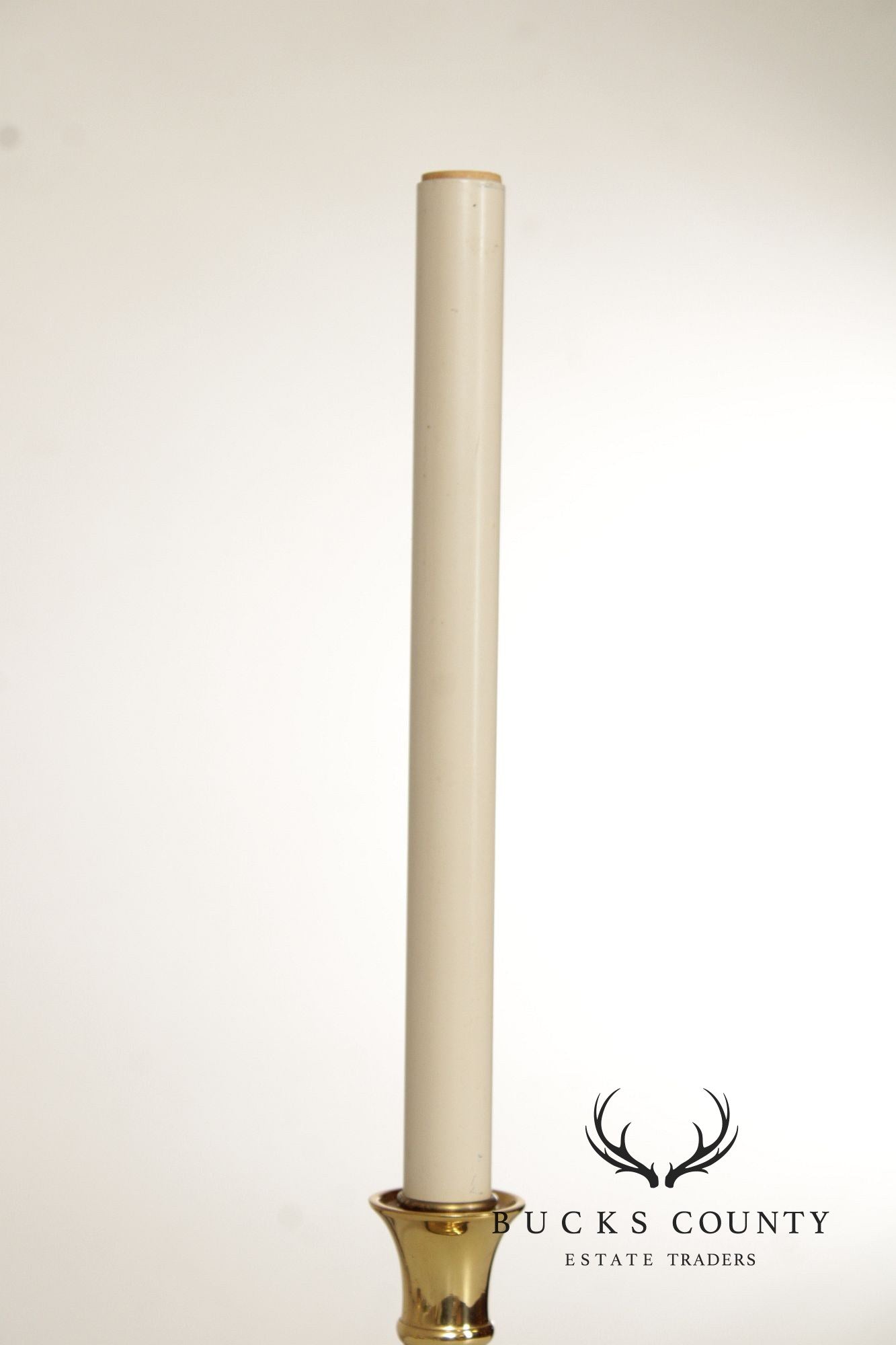 Kaiser Kuhn Lighting  Vintage Pair of Brass Candlestick Table Lamps